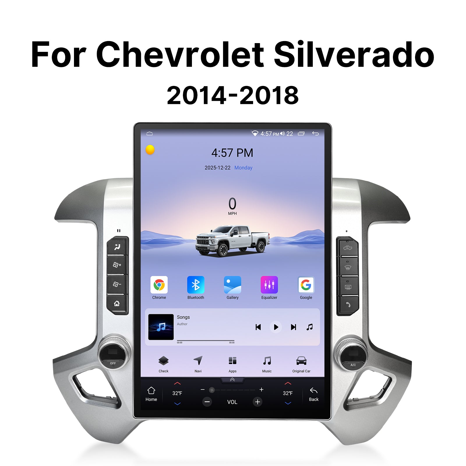 Youducar 15.6" Tesla-Style Android Head Unit for Chevrolet Silverado & GMC Sierra 2014-2018 | All-in-One Kit | Wireless CarPlay & Android Auto