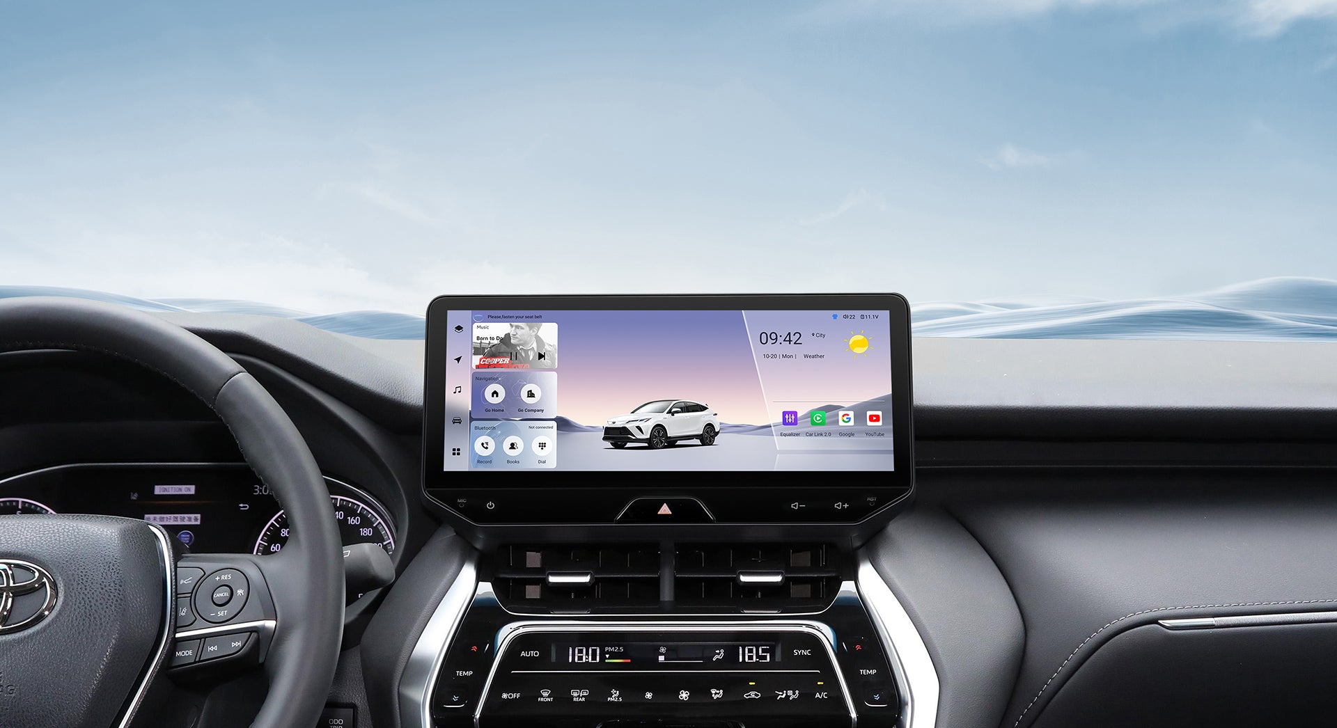 Youducar Android head unit installed in Honda CR-V 2024-2026 with OEM fit and wireless CarPlay