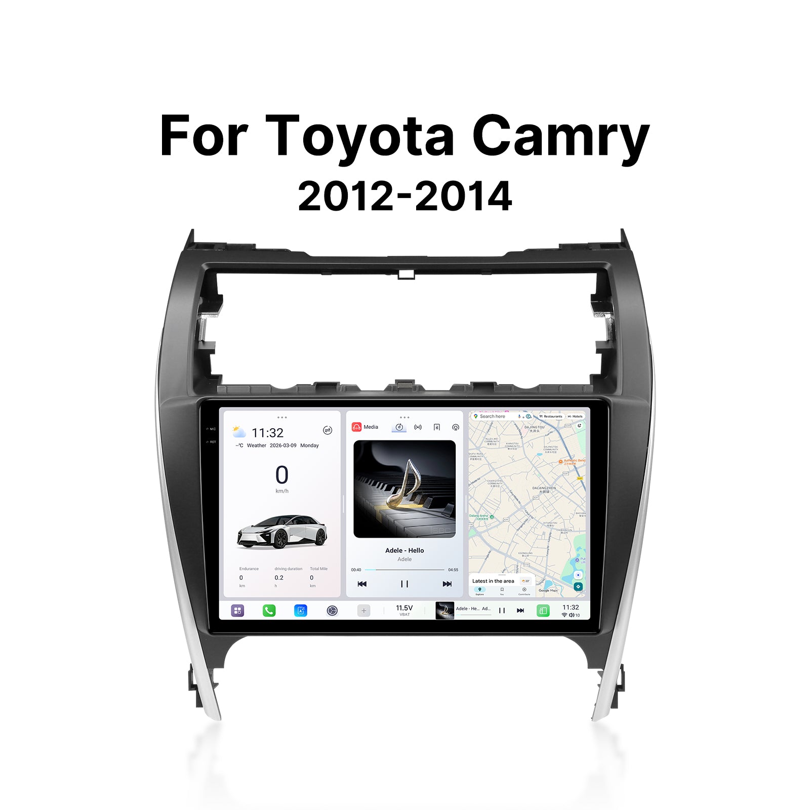 Youducar 9.5'' HD Car Radio + Dash Frame Kit For Toyota Camry USA Version 2012-2014 Android Auto Navigation