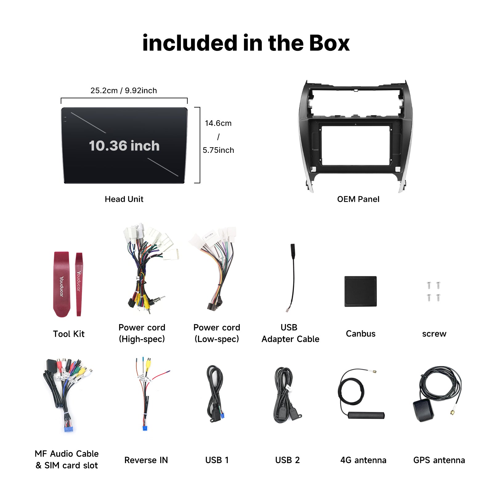 Youducar 9.5'' HD Car Radio + Dash Frame Kit For Toyota Camry USA Version 2012-2014 Android Auto Navigation