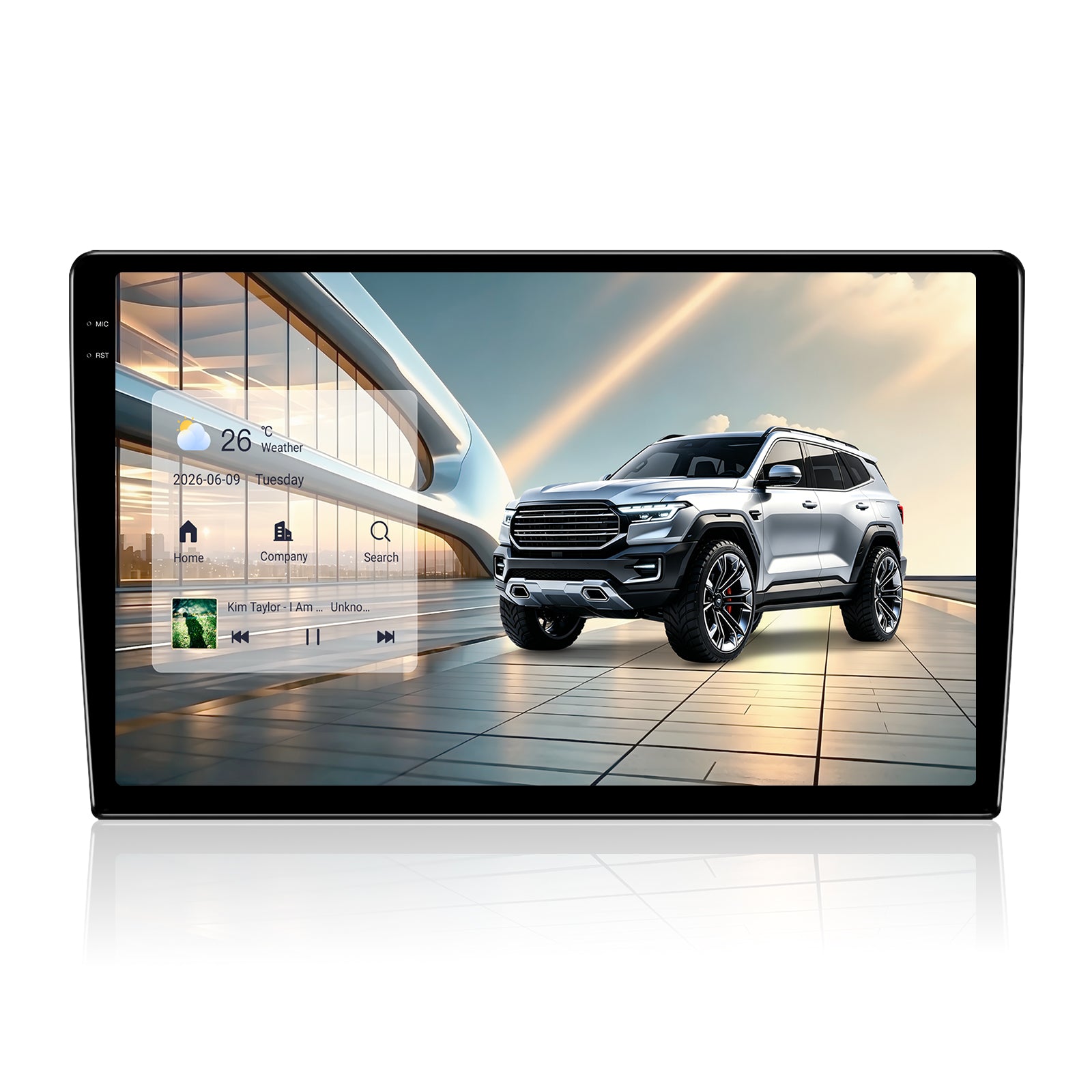 Youducar 9.5"/10.36" Zoll 2 DIN Android Autoradio Navigationsgerät, Verstellbarer Schwebescreen mit Wireless Apple CarPlay, Universal Auto Radio mit CD-Player