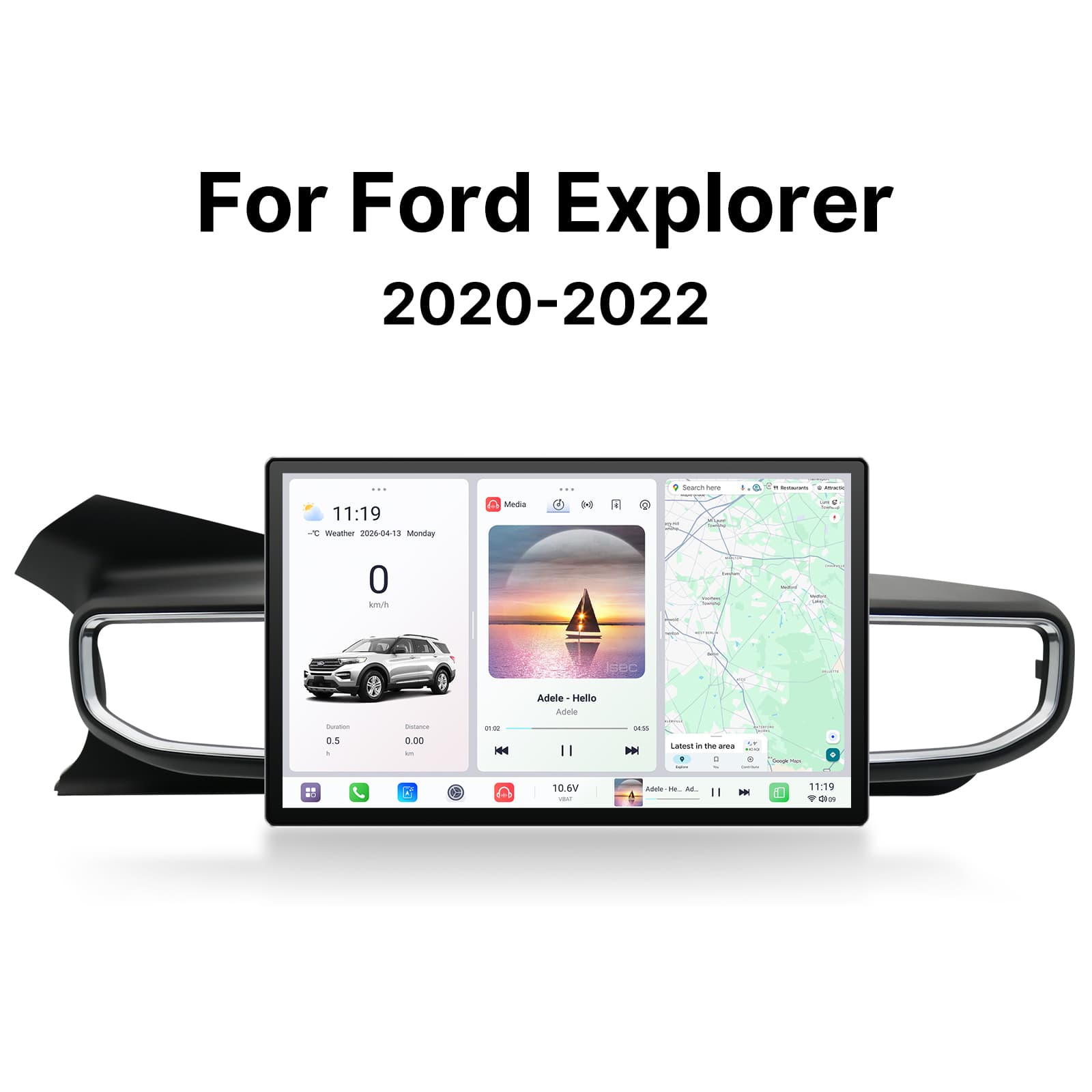 Youducar 13.1 Inch Android Car Radio for Ford Explorer 2020-2022, HD Touch Screen GPS Navigation Multimedia Player