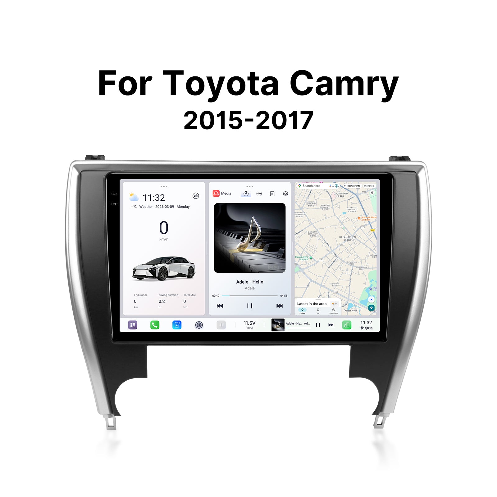 Youducar 9.5" Android Touch Screen + Frame Kit for Toyota Camry 2015-2017 Middle East Southeast US Version CarPlay GPS Radio