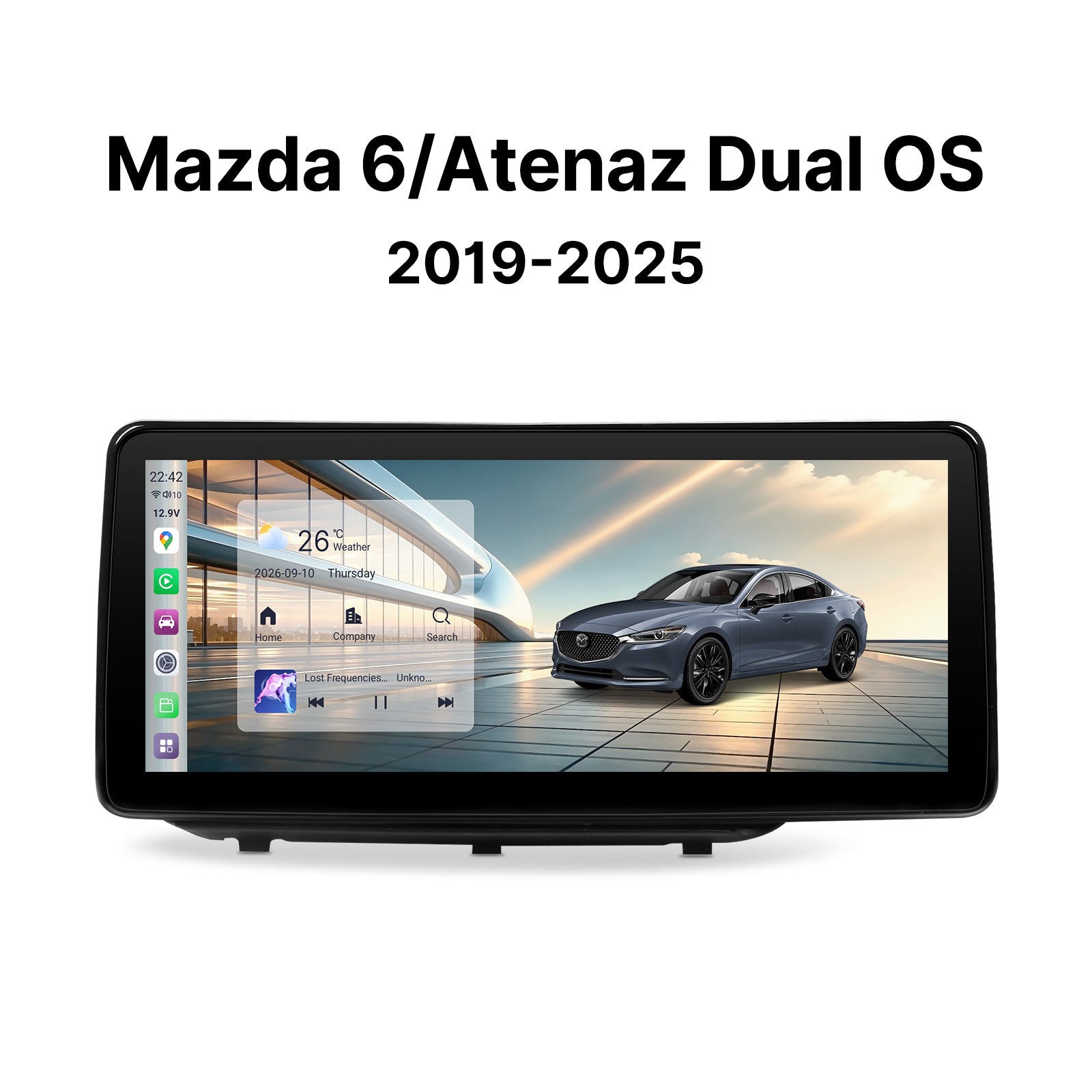 Youducar 10.25" Dual System Android GPS Car Radio Dashboard Navigation Mazda 6 2019-2025 Touchscreen Wireless CarPlay