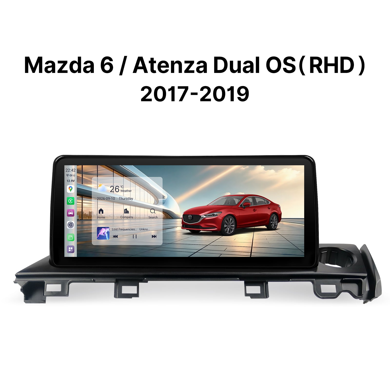 Youducar 10.25" Dual System Android GPS Car Radio Dashboard Navigation RHD Mazda 6 Atenza 2017-2019 Touchscreen Wireless CarPlay