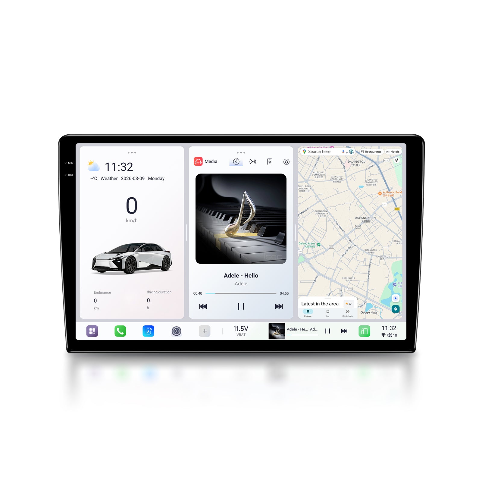 Youducar 9"/10" Zoll Android Autoradio Navigationssystem Universal 2 DIN Verstellbarer Schwebender Bildschirm CD-Player 1 Jahr Apple