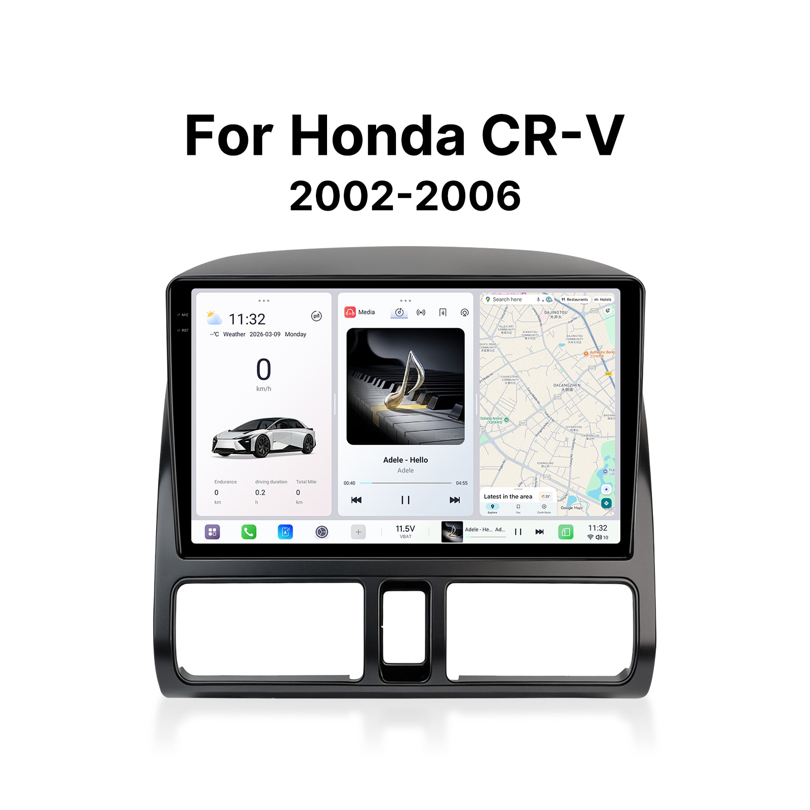 Youducar 9.5inch HD Android Head Unit + Mounting Frame for Honda CRV 2002-2006