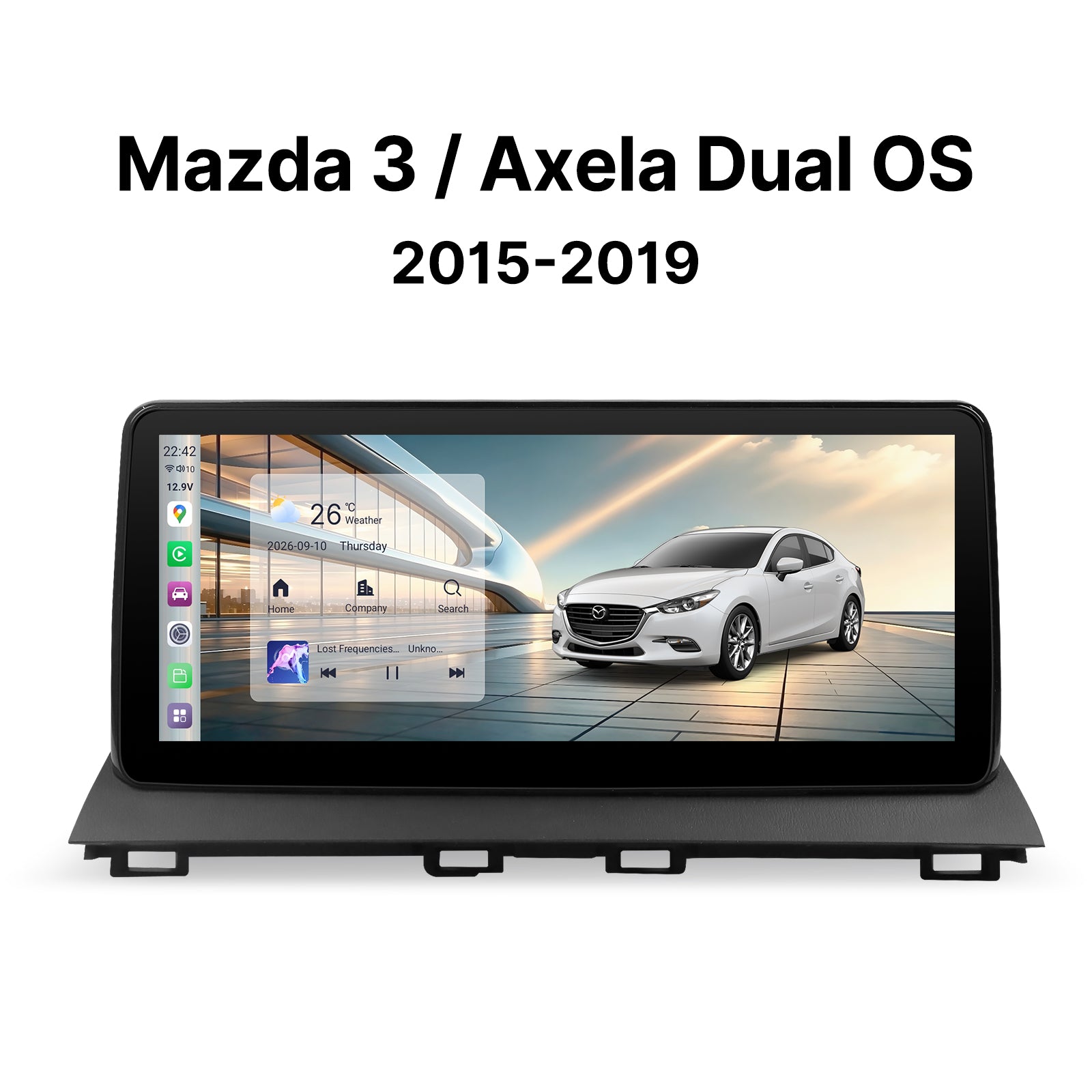 Youducar 10.25" Dual-System Android GPS Car Radio Dashboard Navigation Mazda 3 Axela 2015-2019 Touchscreen Wireless CarPlay