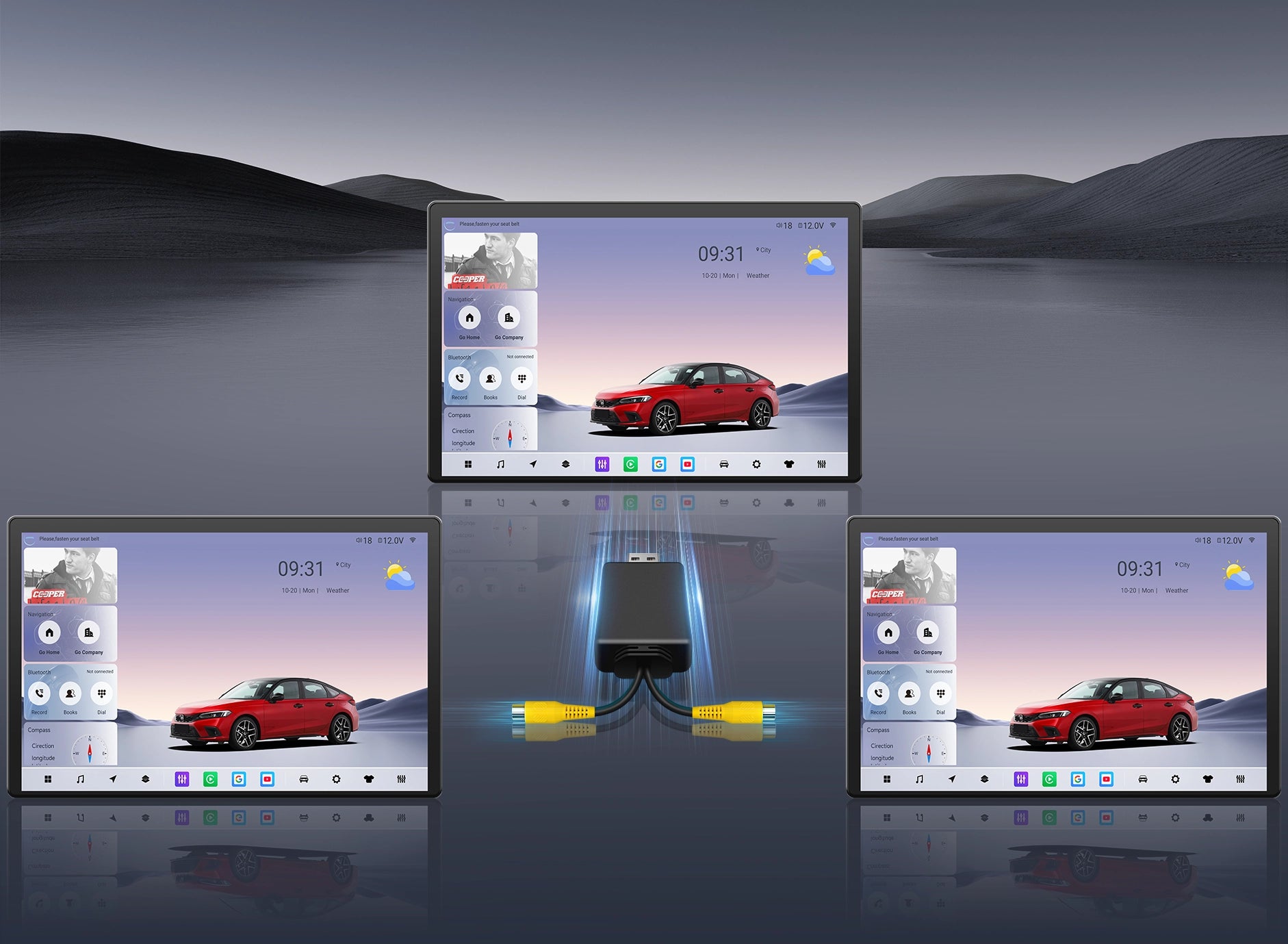 Youducar Android head unit installed in Honda CR-V 2024-2026 with OEM fit and wireless CarPlay