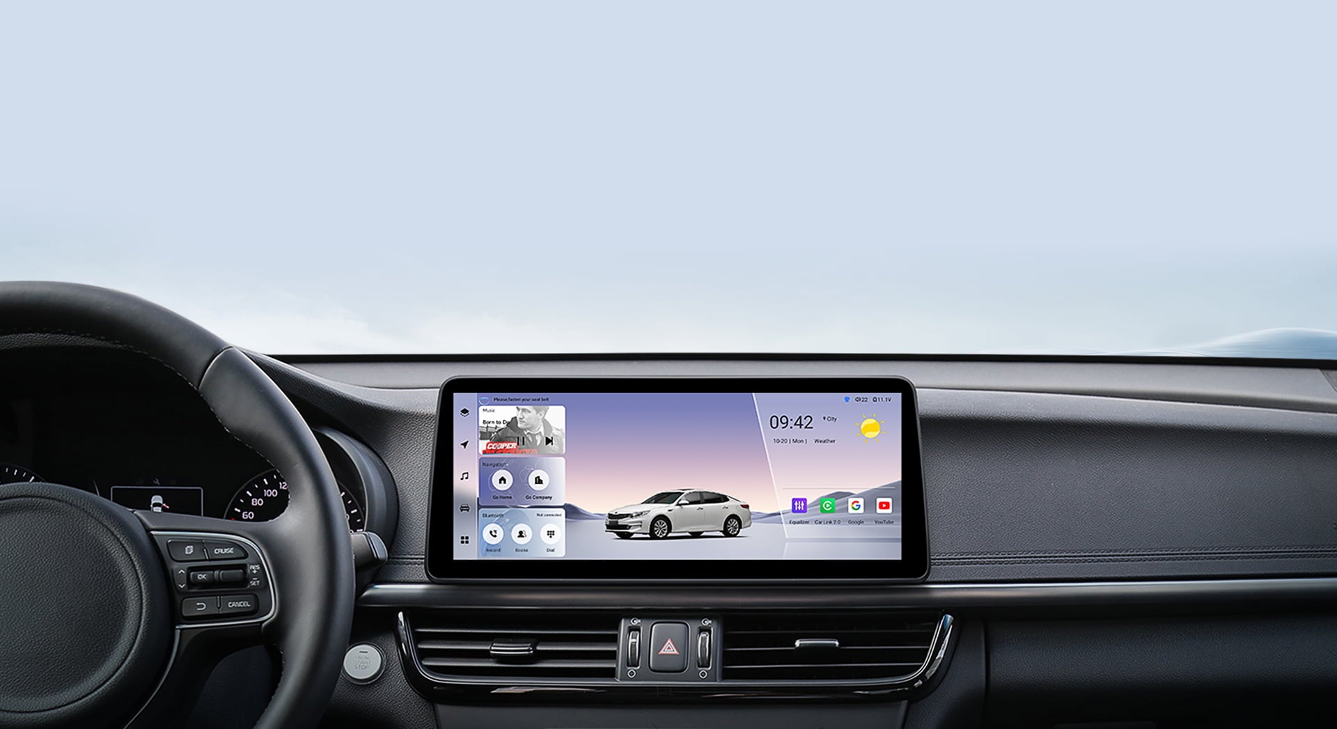 Youducar Android head unit installed in Honda CR-V 2024-2026 with OEM fit and wireless CarPlay