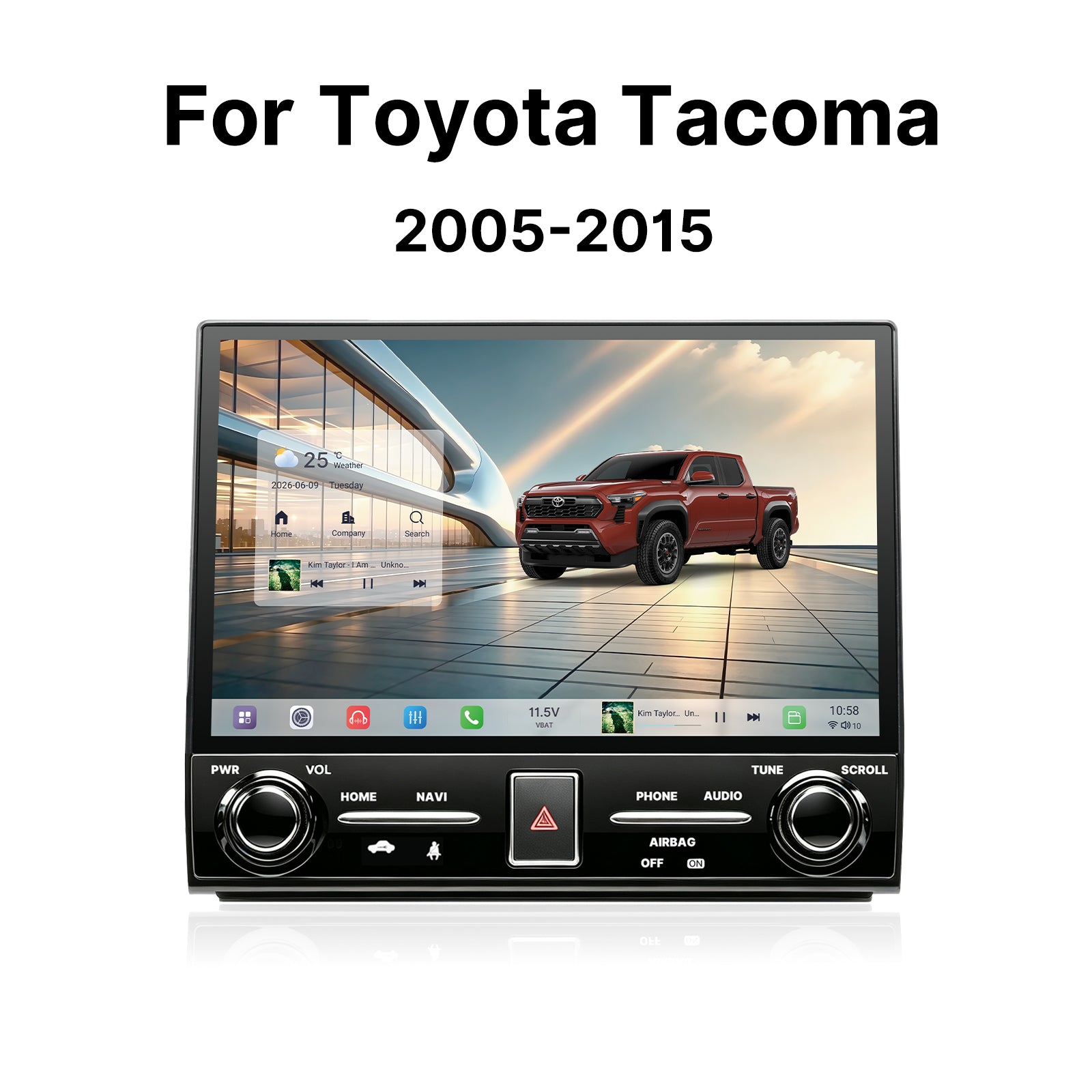 Youducar 10.2-Inch Android Head Unit for Toyota Tacoma 2005-2015 | Premium Touchscreen with Wireless CarPlay & Android Auto