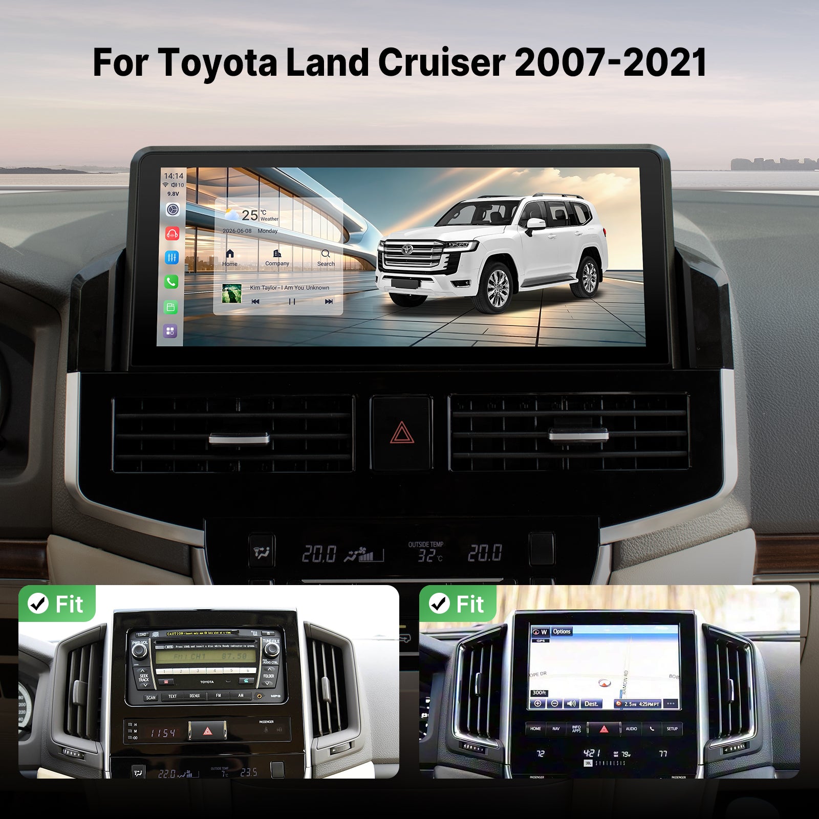 Youducar Android Head Unit for Land Cruiser LC200 2007-2021 | Wireless CarPlay