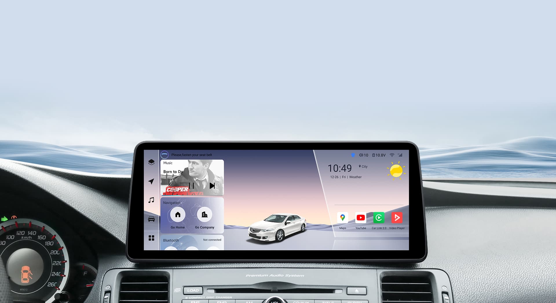 Youducar Android head unit installed in Honda CR-V 2024-2026 with OEM fit and wireless CarPlay