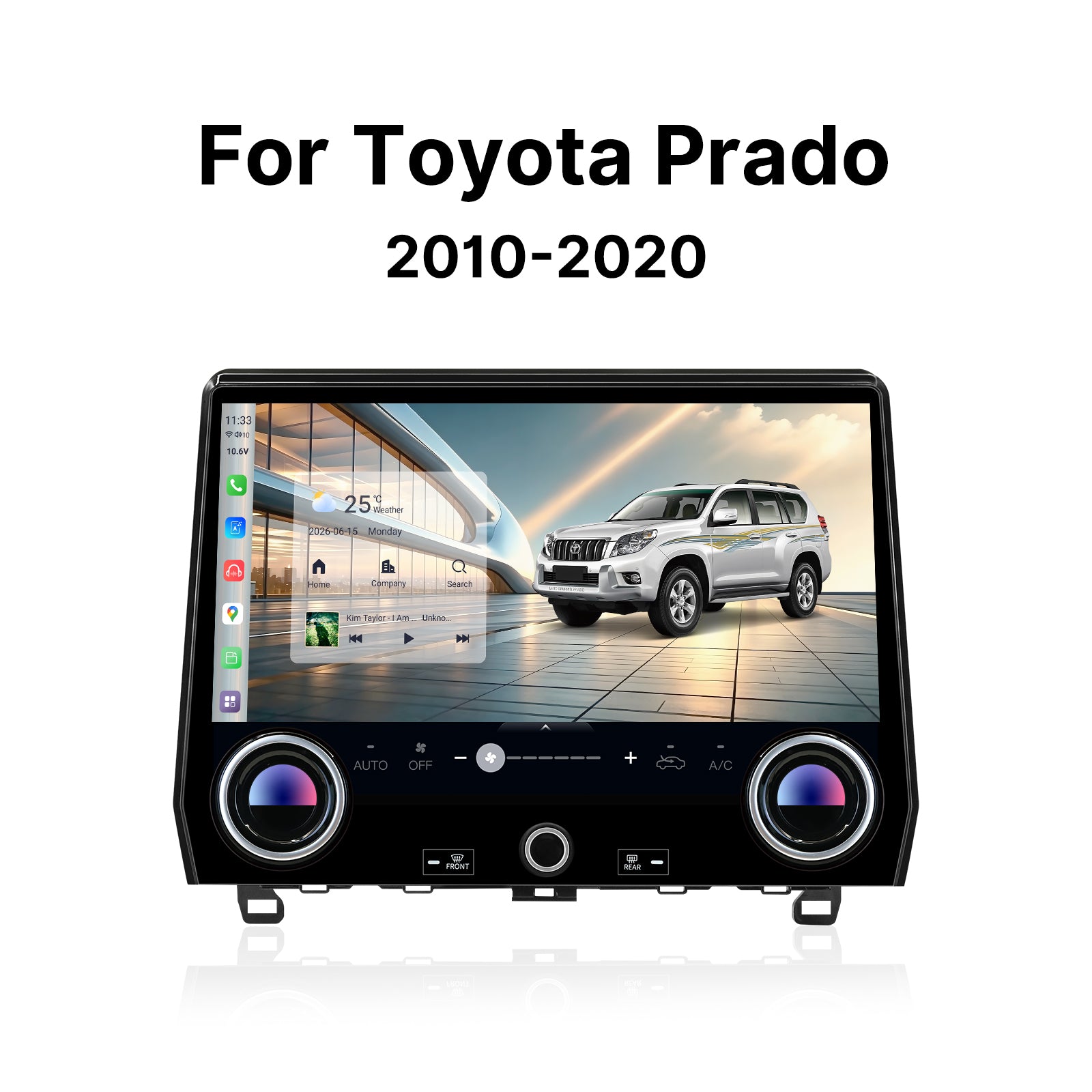 Youducar 13-Inch Android Head Unit for Toyota Land Cruiser Prado 2010-2020 | Dual-Knob Touchscreen with Wireless CarPlay & Android Auto