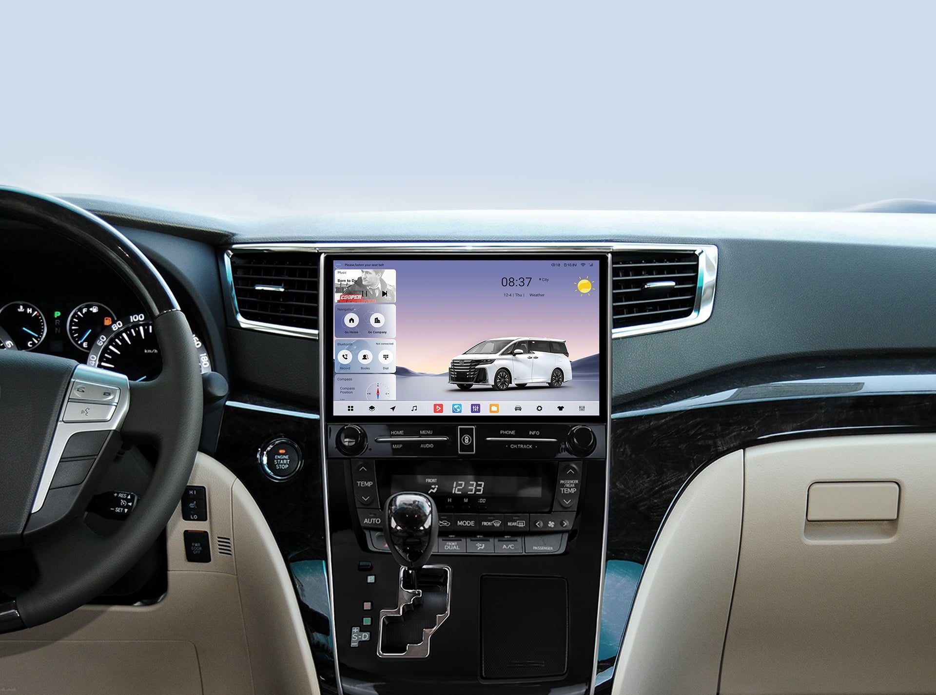 Youducar Android head unit installed in Honda CR-V 2024-2026 with OEM fit and wireless CarPlay