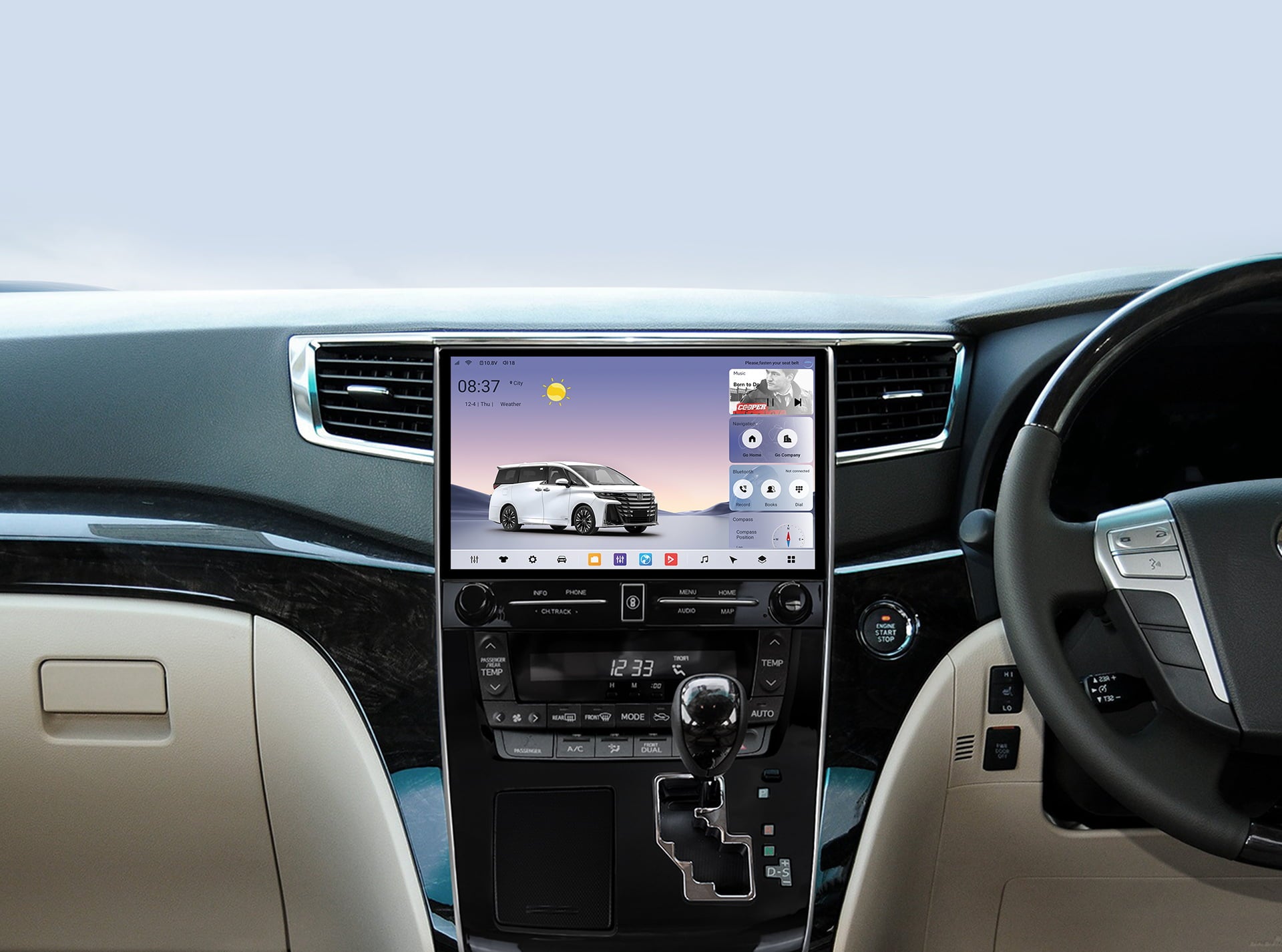 Youducar Android head unit installed in Honda CR-V 2024-2026 with OEM fit and wireless CarPlay