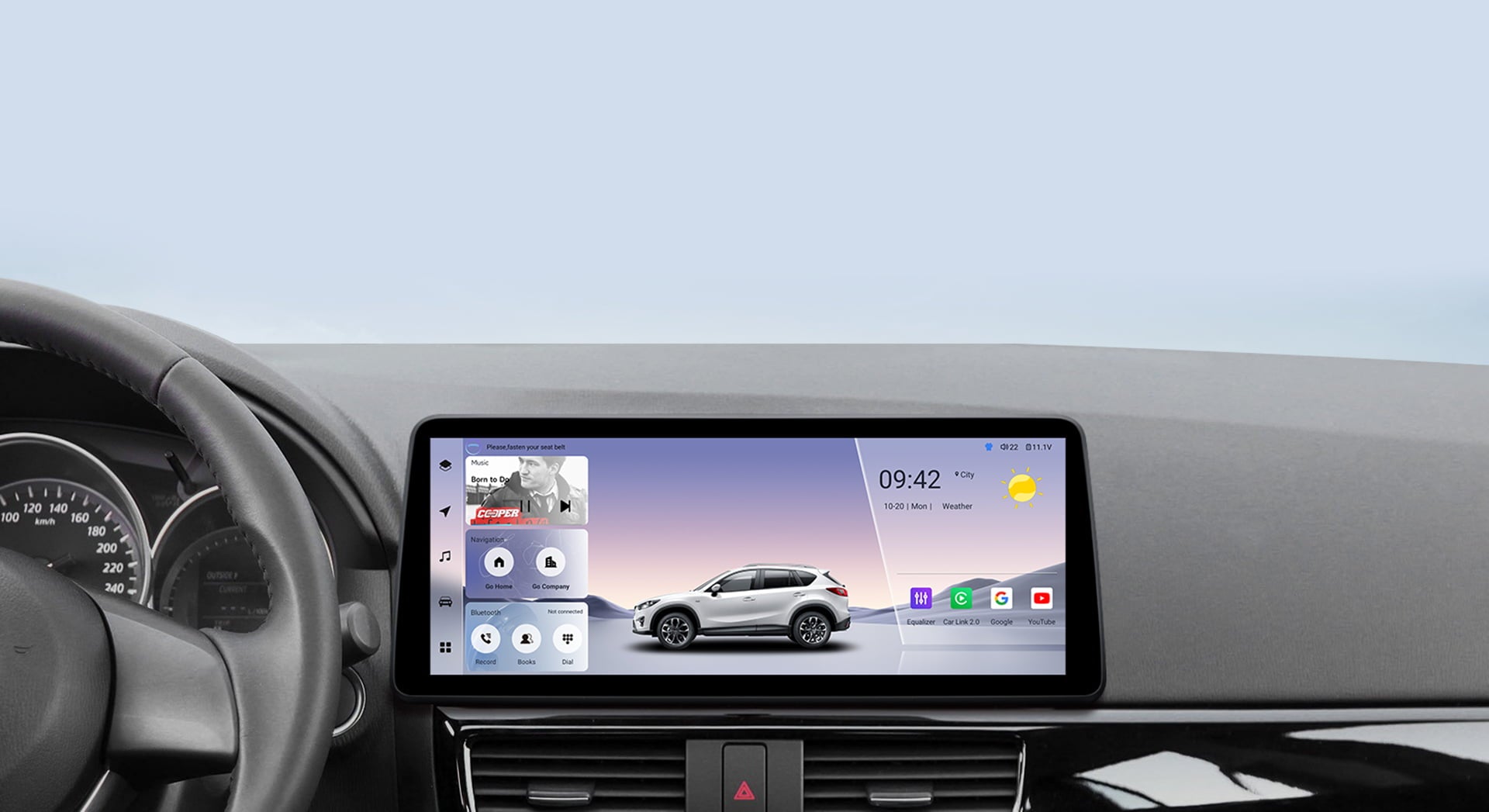 Youducar Android head unit installed in Honda CR-V 2024-2026 with OEM fit and wireless CarPlay