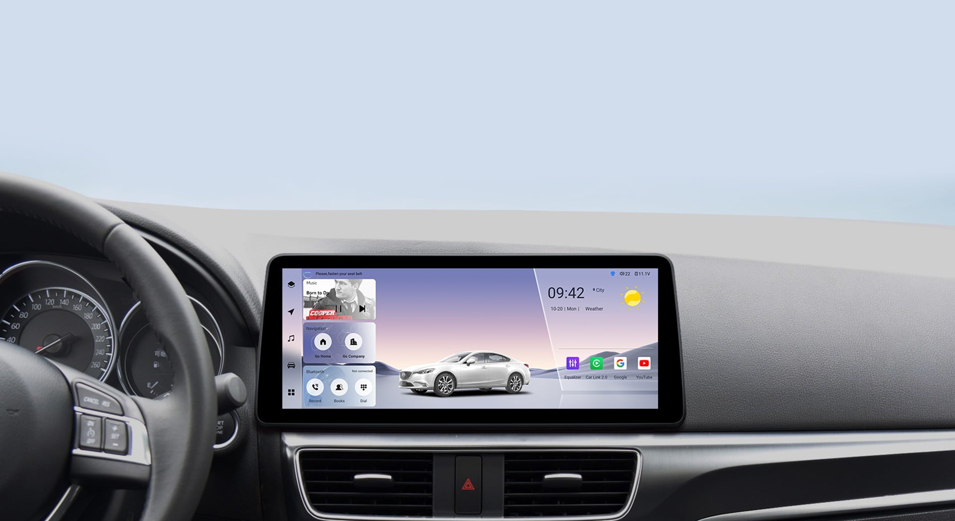 Youducar Android head unit installed in Honda CR-V 2024-2026 with OEM fit and wireless CarPlay