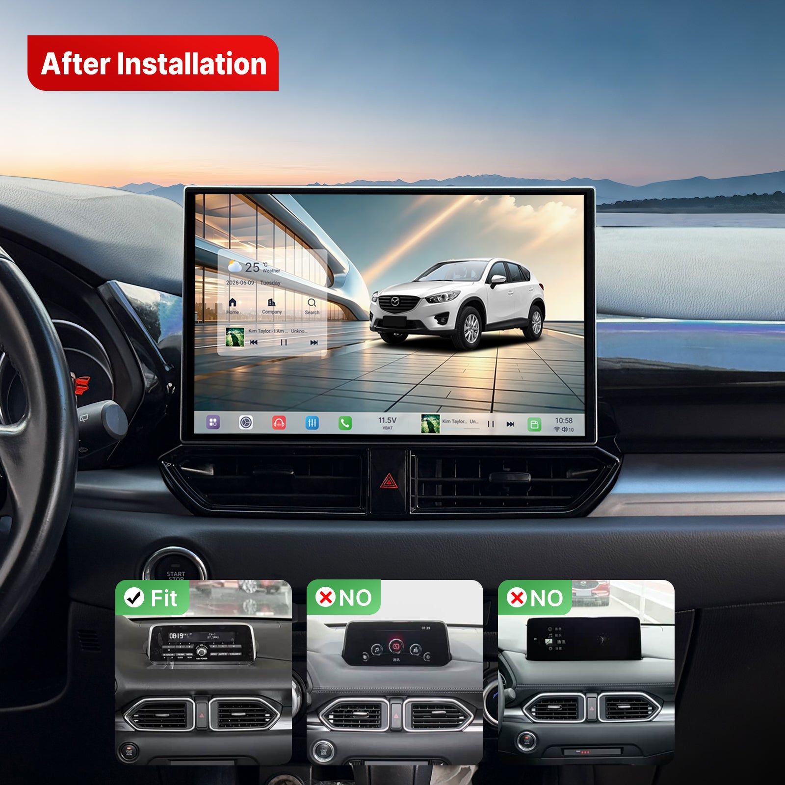 Youducar 13.1 Inch Android Car Stereo For Mazda CX‑5 2017‑2025 LHD, Plug and Play Car Radio GPS Navigation Head Unit