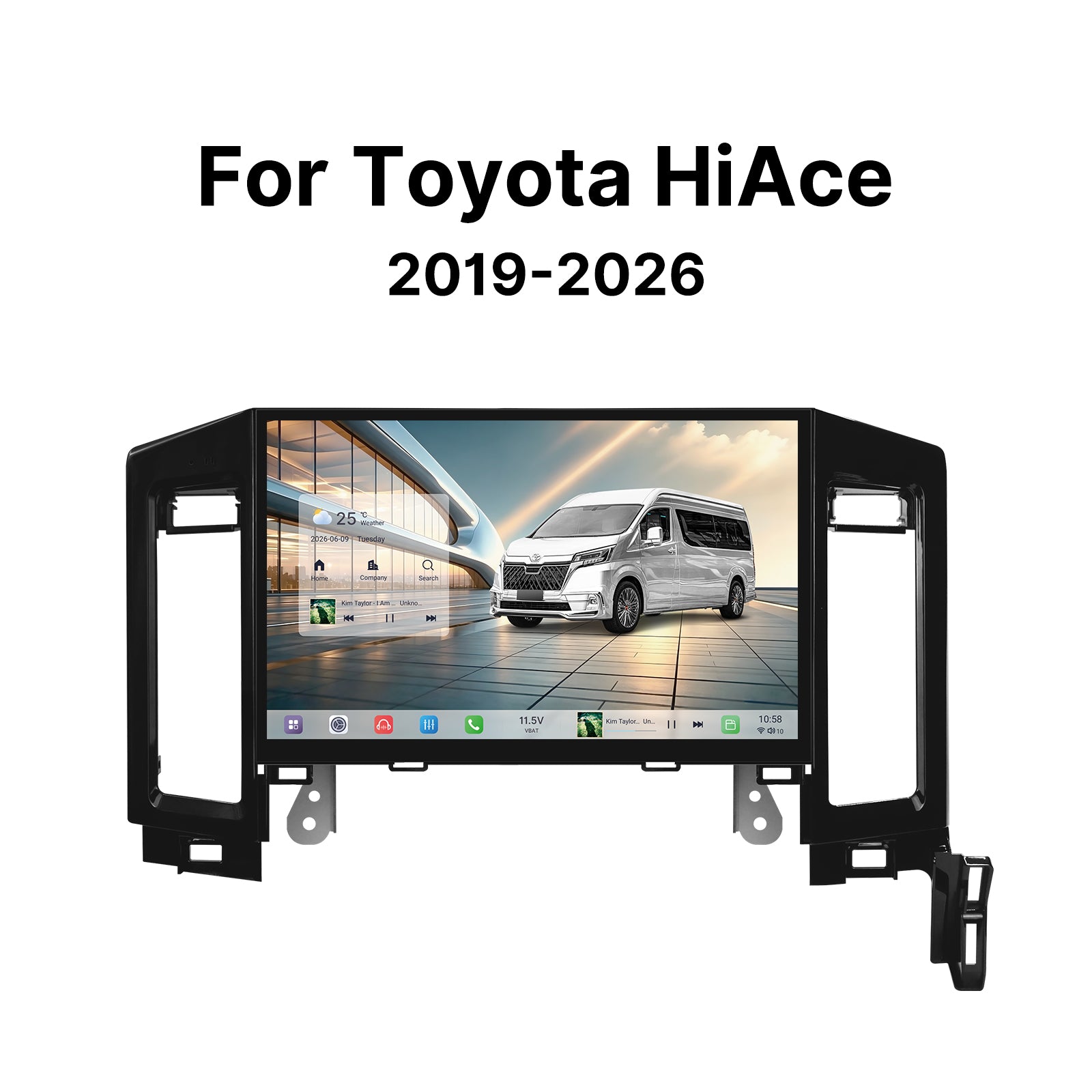 Youducar Android Head Unit for Toyota HiAce 2019-2026 | Large Touchscreen with CarPlay