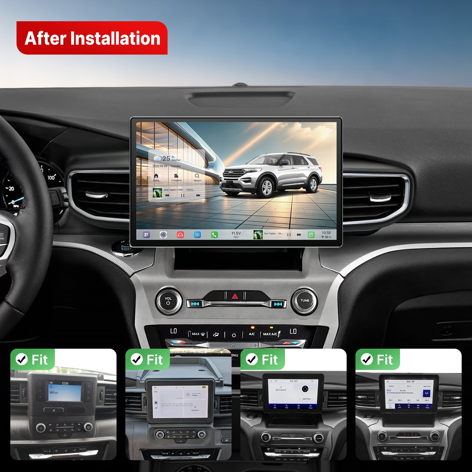 Youducar 13.1 Inch Android Car Radio for Ford Explorer 2020-2022, HD Touch Screen GPS Navigation Multimedia Player