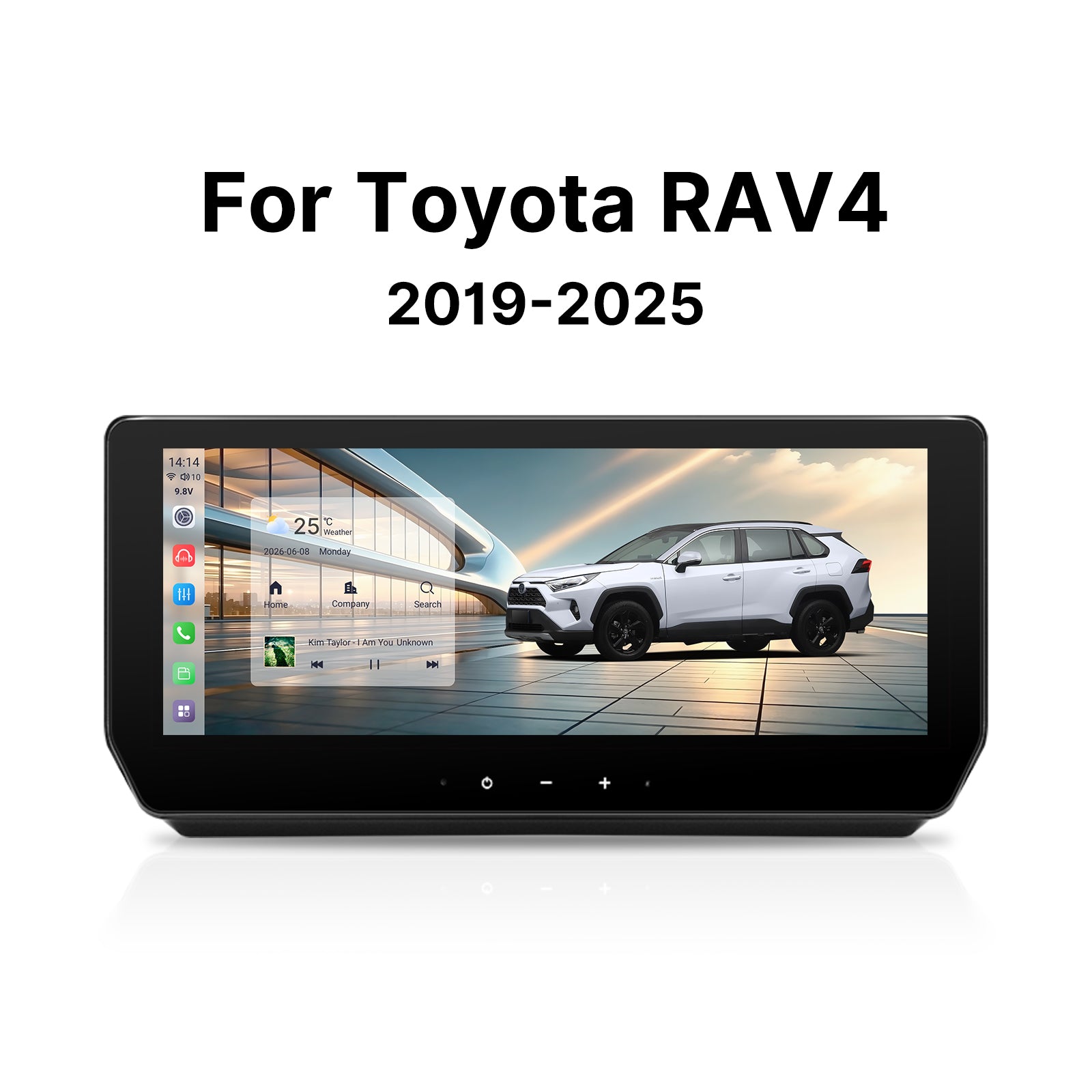 Youducar 12.3” Android Head Unit for Toyota RAV4 2019-2025 | Wireless CarPlay & Android Auto, GPS Navigation