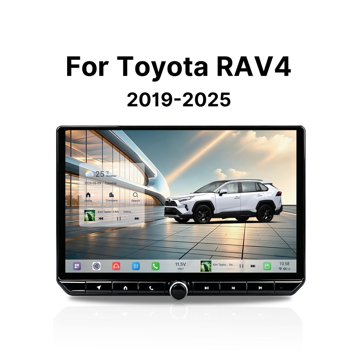 Youducar 12.5 Inch Android Car Stereo For Toyota RAV4 2020‑2026, Plug and Play Car Radio GPS Navigation Head Unit