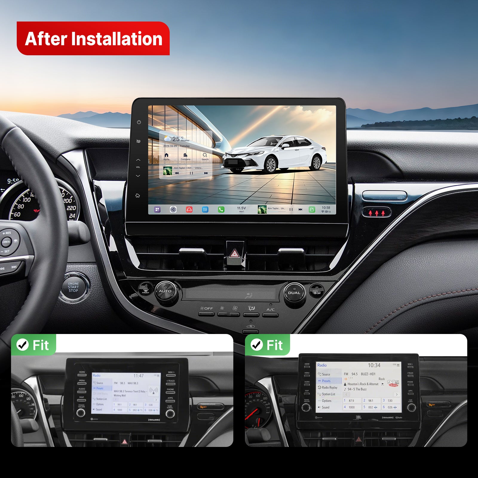 Youducar 11.5-Inch Android Head Unit for Toyota Camry 2021-2023 | Large Touchscreen Upgrade with Wireless CarPlay & Android Auto