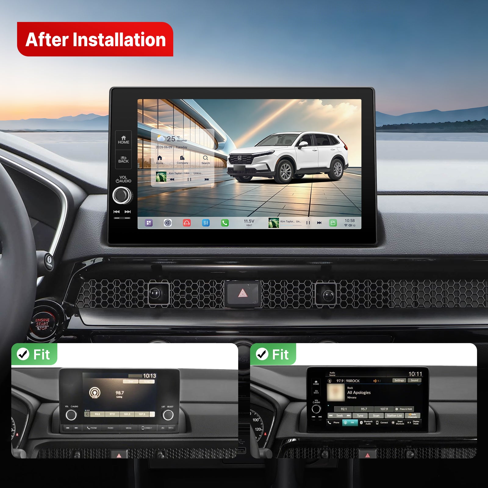 Youducar Android Head Unit for Honda CRV 2023-2026 | Wireless CarPlay & Android Auto