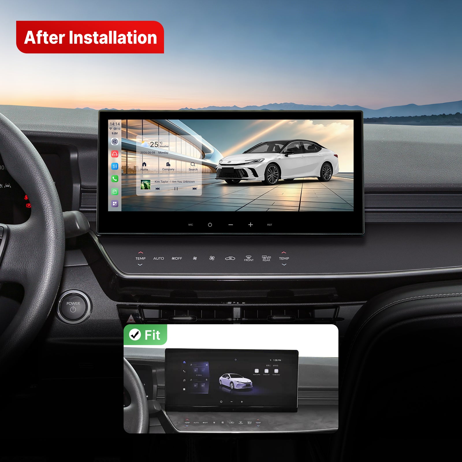 Youducar for Toyota Camry 2024-2026 | 12.3-inch OEM Android Head Unit with Wireless CarPlay