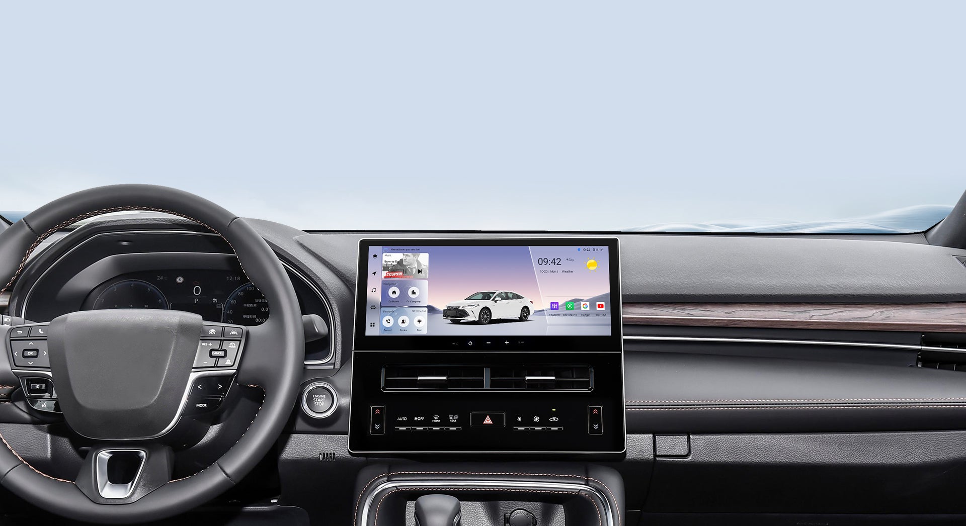 Youducar Android head unit installed in Honda CR-V 2024-2026 with OEM fit and wireless CarPlay