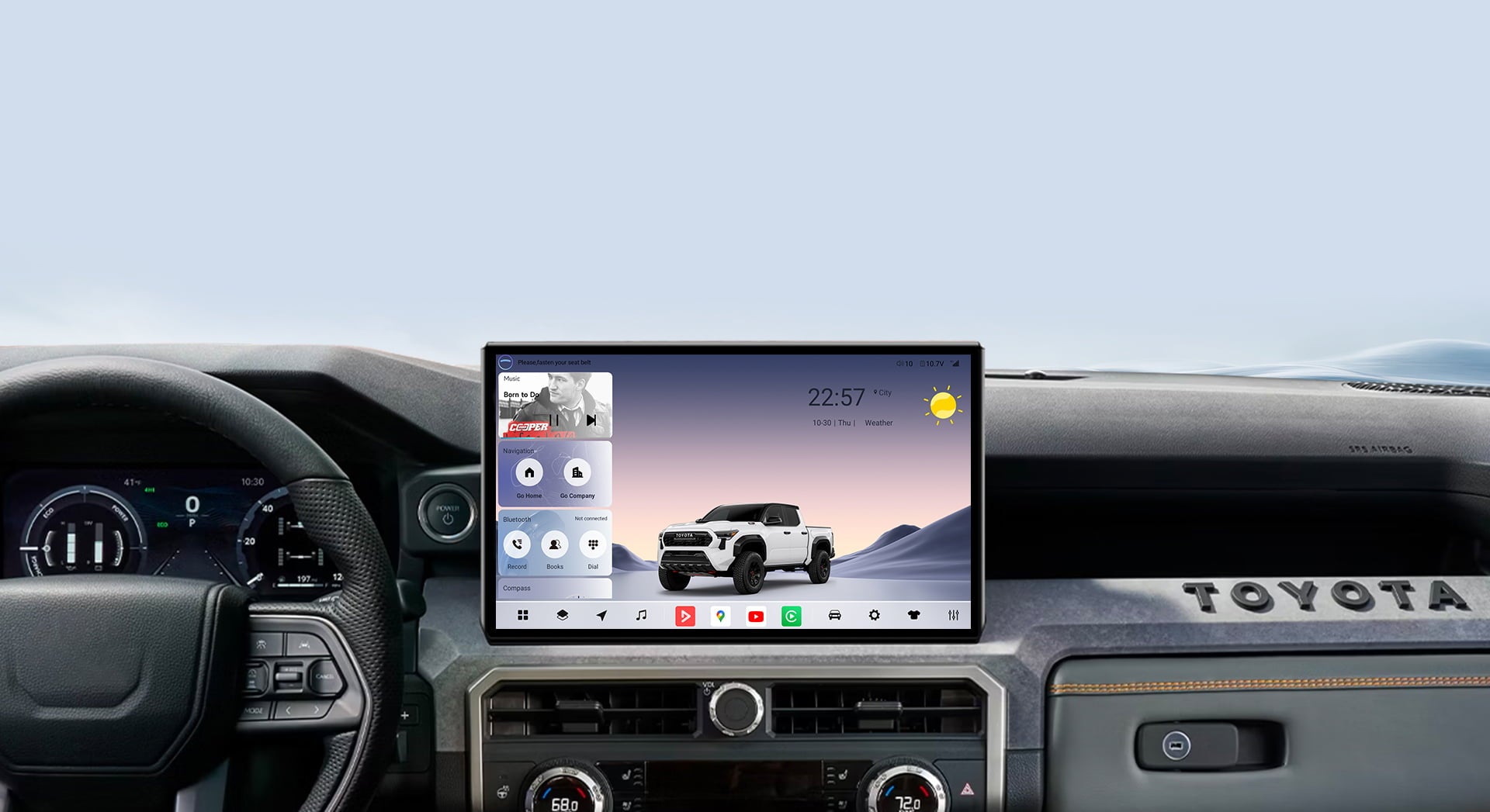 Youducar Android head unit installed in Honda CR-V 2024-2026 with OEM fit and wireless CarPlay