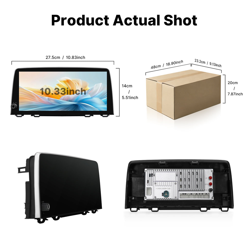 Youducar 10.33‑Inch Dual‑System Android Head Unit for Honda CR‑V 2017‑2022 | Large Touchscreen with Wireless CarPlay & Android Auto