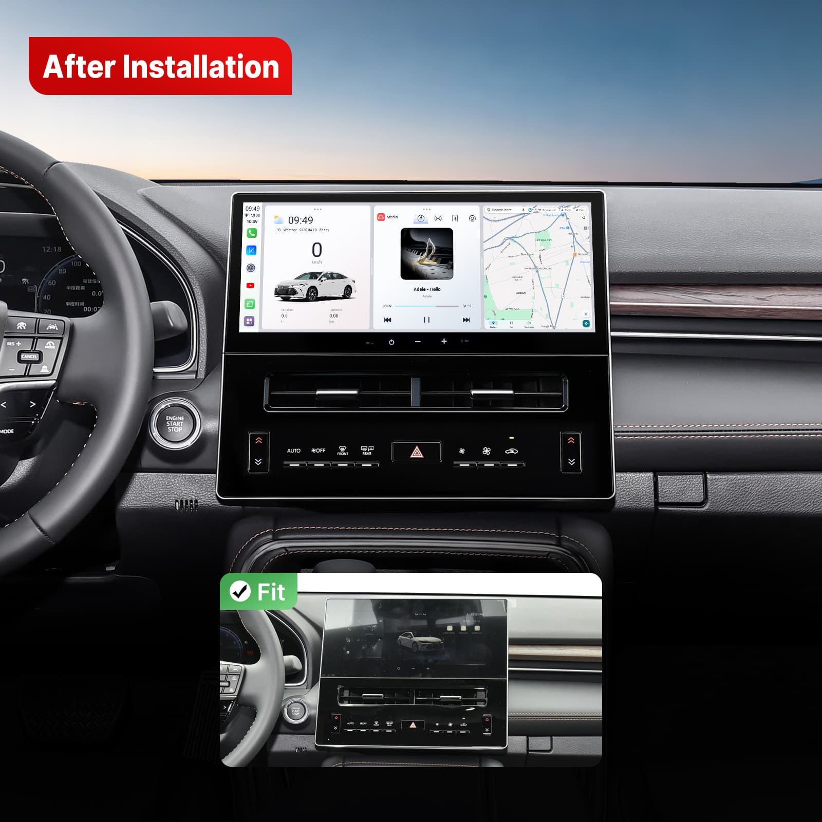 Youducar 12.3-Inch Android Head Unit for Toyota Avalon 2024-2026 | Flagship Touchscreen with Wireless CarPlay & Android Auto