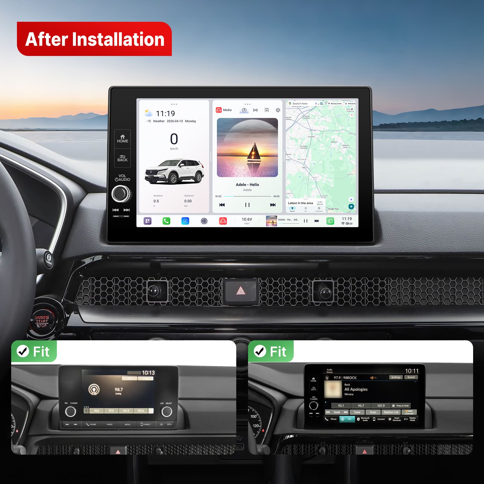 Youducar Android Head Unit for Honda CRV 2023-2026 | Wireless CarPlay & Android Auto