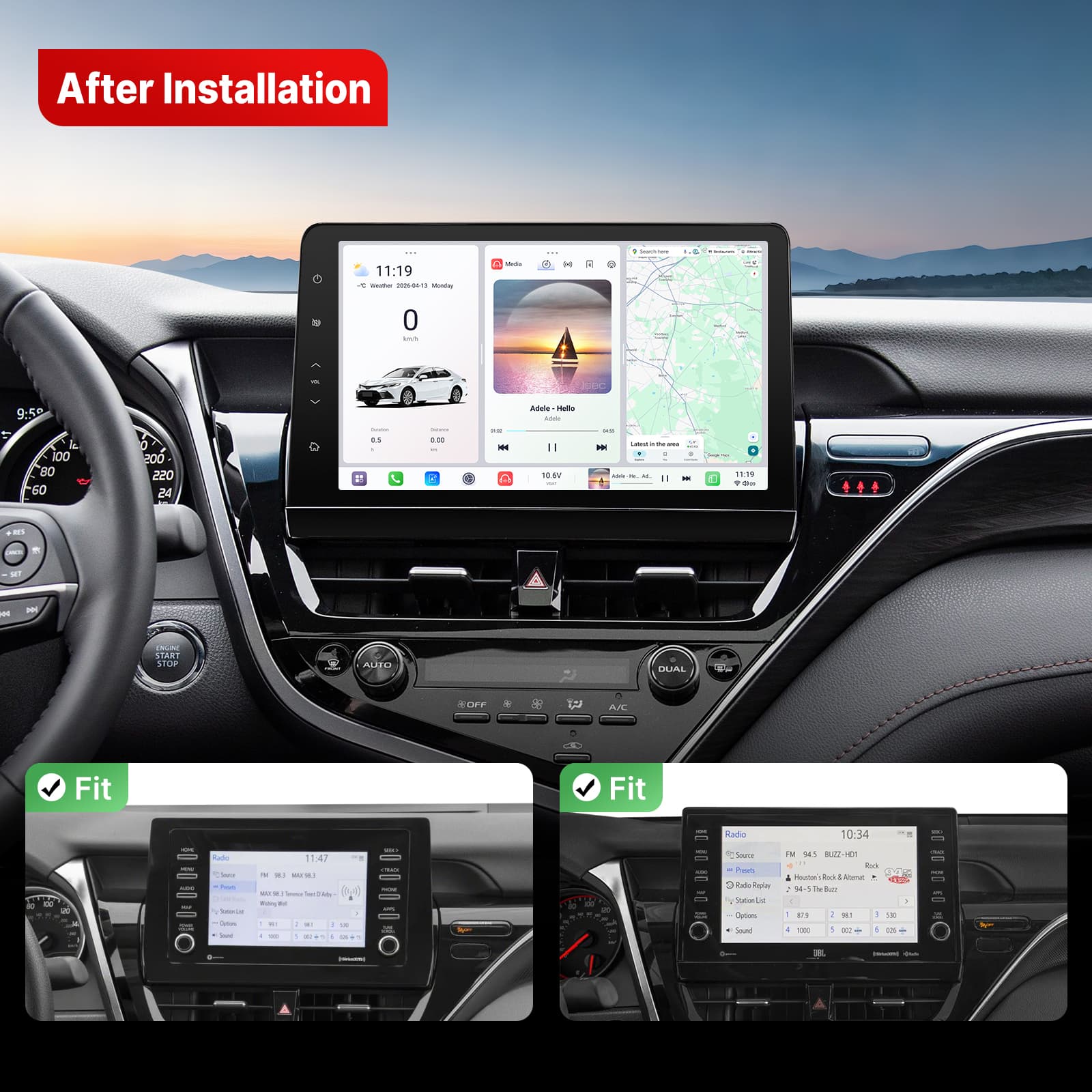 Youducar 11.5-Inch Android Head Unit for Toyota Camry 2021-2023 | Large Touchscreen Upgrade with Wireless CarPlay & Android Auto