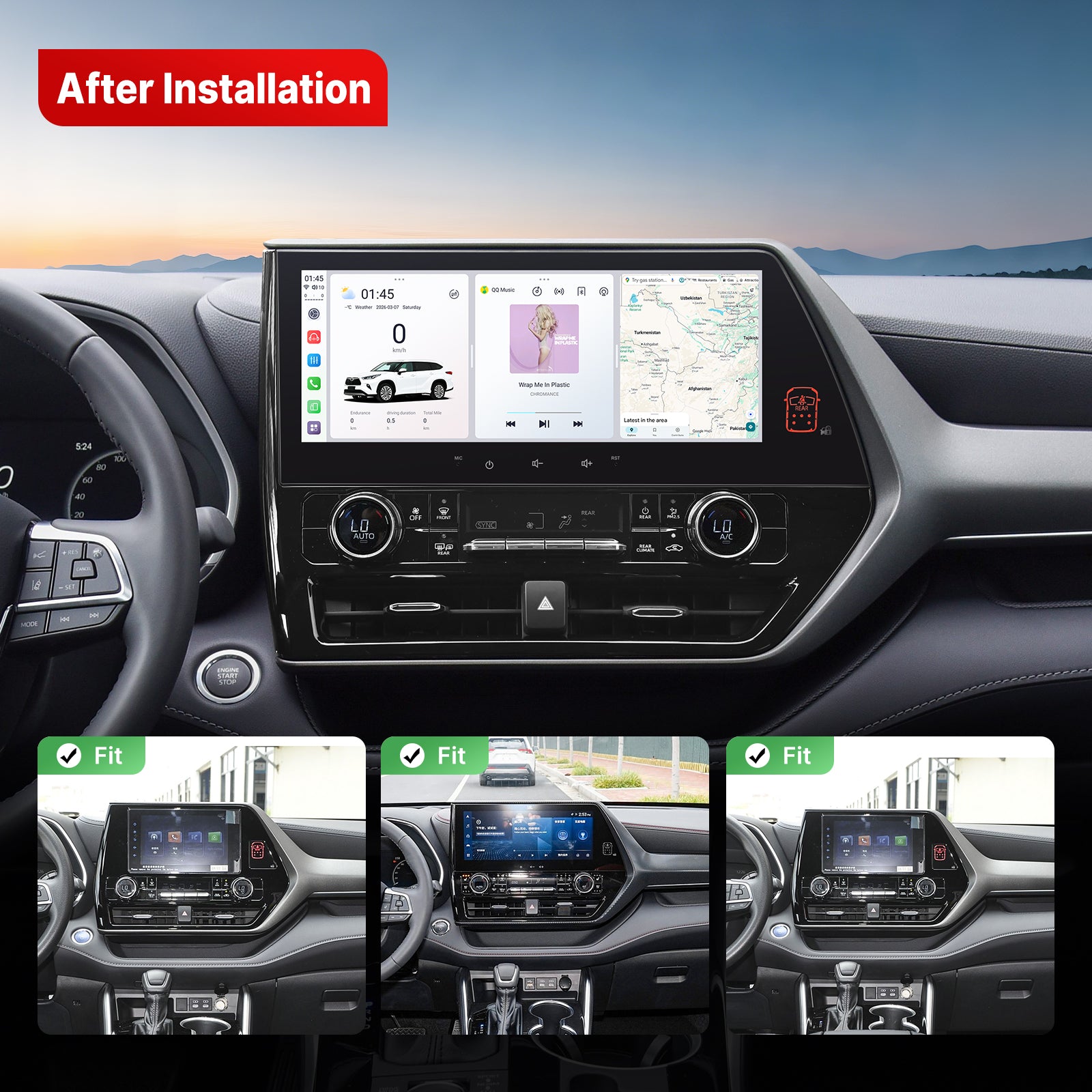 12.3" Smart Car Screen | Toyota Highlander 2022-2026
