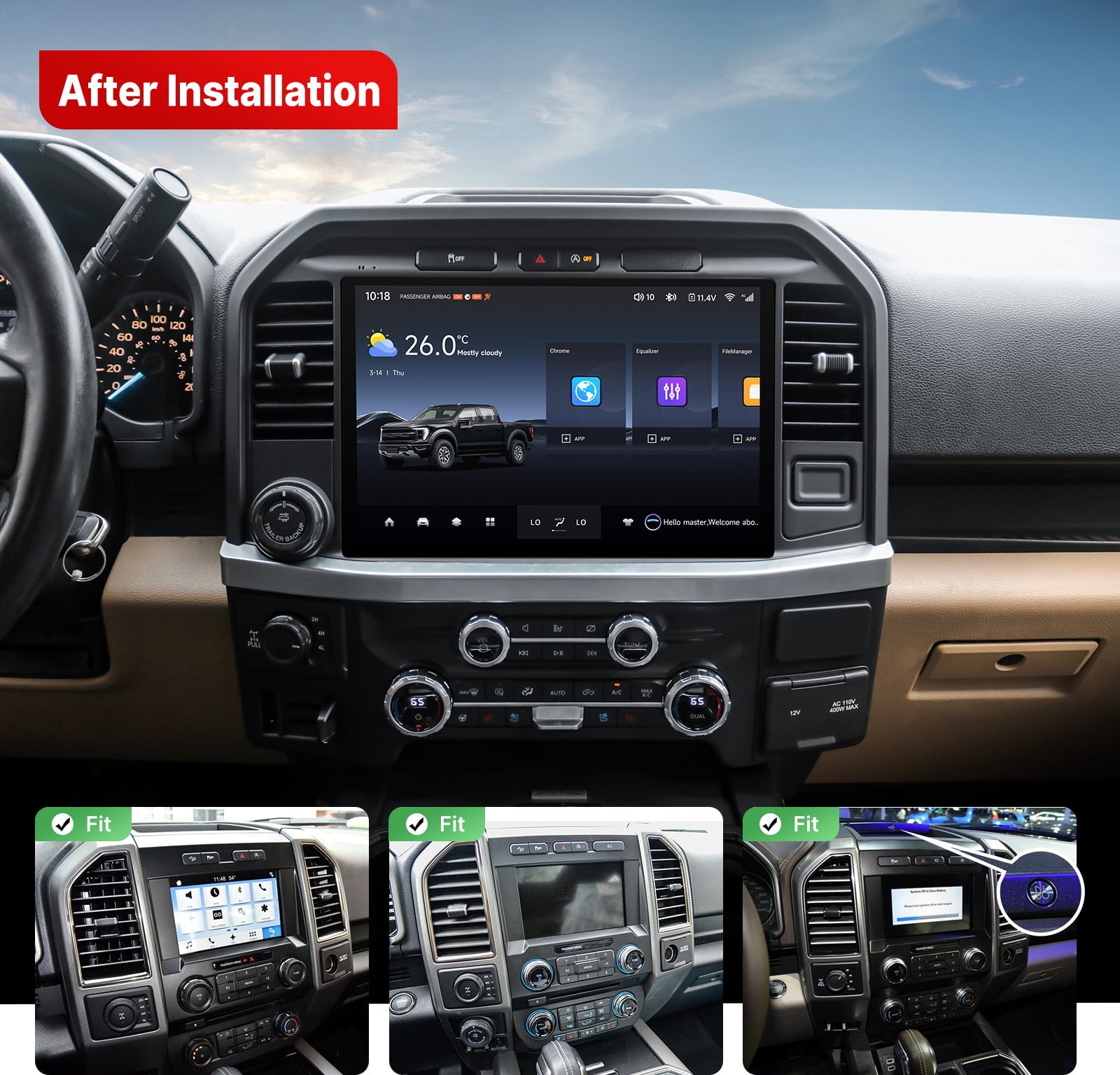 Youducar 12-Inch Android Head Unit for Toyota Camry 2015-2017 | Large Touchscreen with Wireless CarPlay & Android Auto Ford