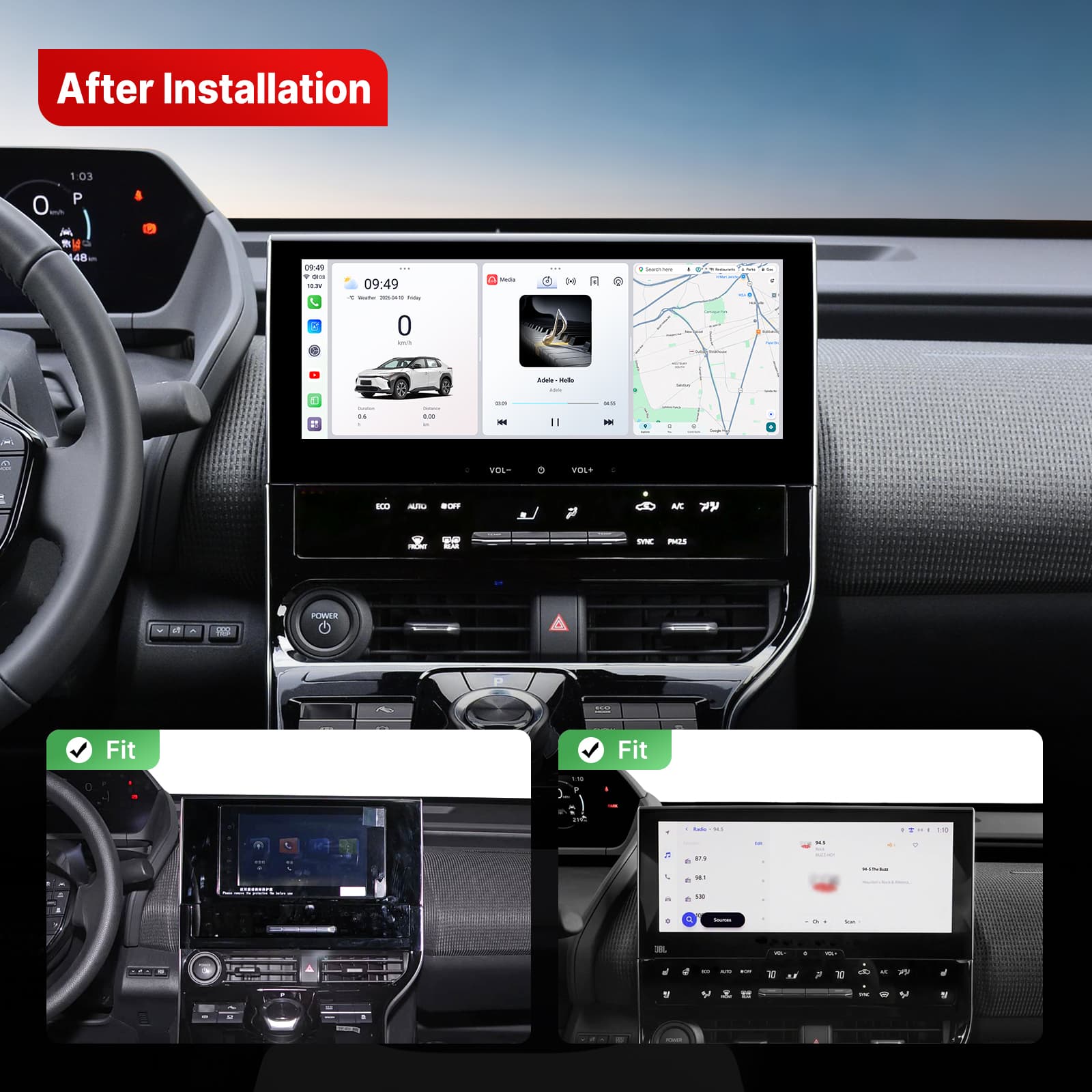 Youducar for Toyota bZ4X 2022-2024 | 12.3-inch OEM Android Head Unit with Wireless CarPlay
