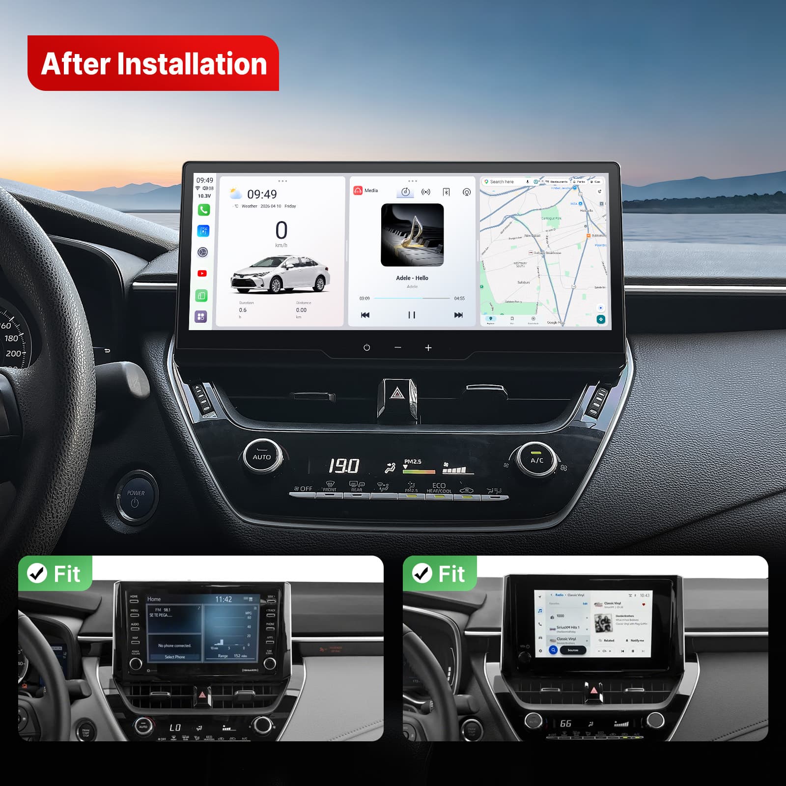 Youducar Android Stereo for Toyota Corolla & Corolla Cross 2019-2025 - Wireless CarPlay