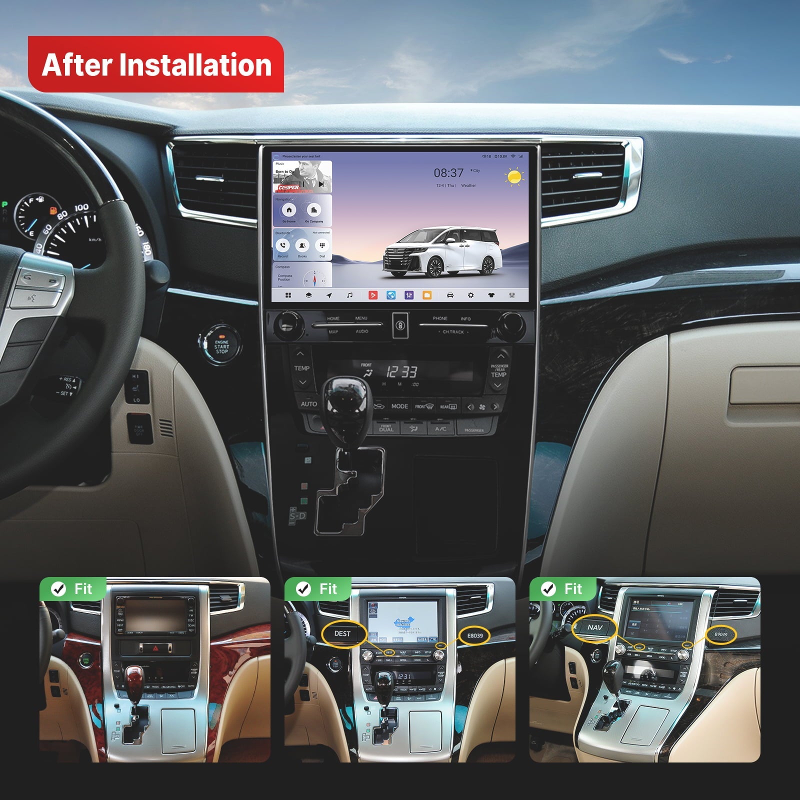 Youducar | 11.5-Inch Android Head Unit Kit for 20-Series to 30-Series Toyota Alphard/Vellfire Conversion (2011-2014 LHD) | with Wireless CarPlay Toyota