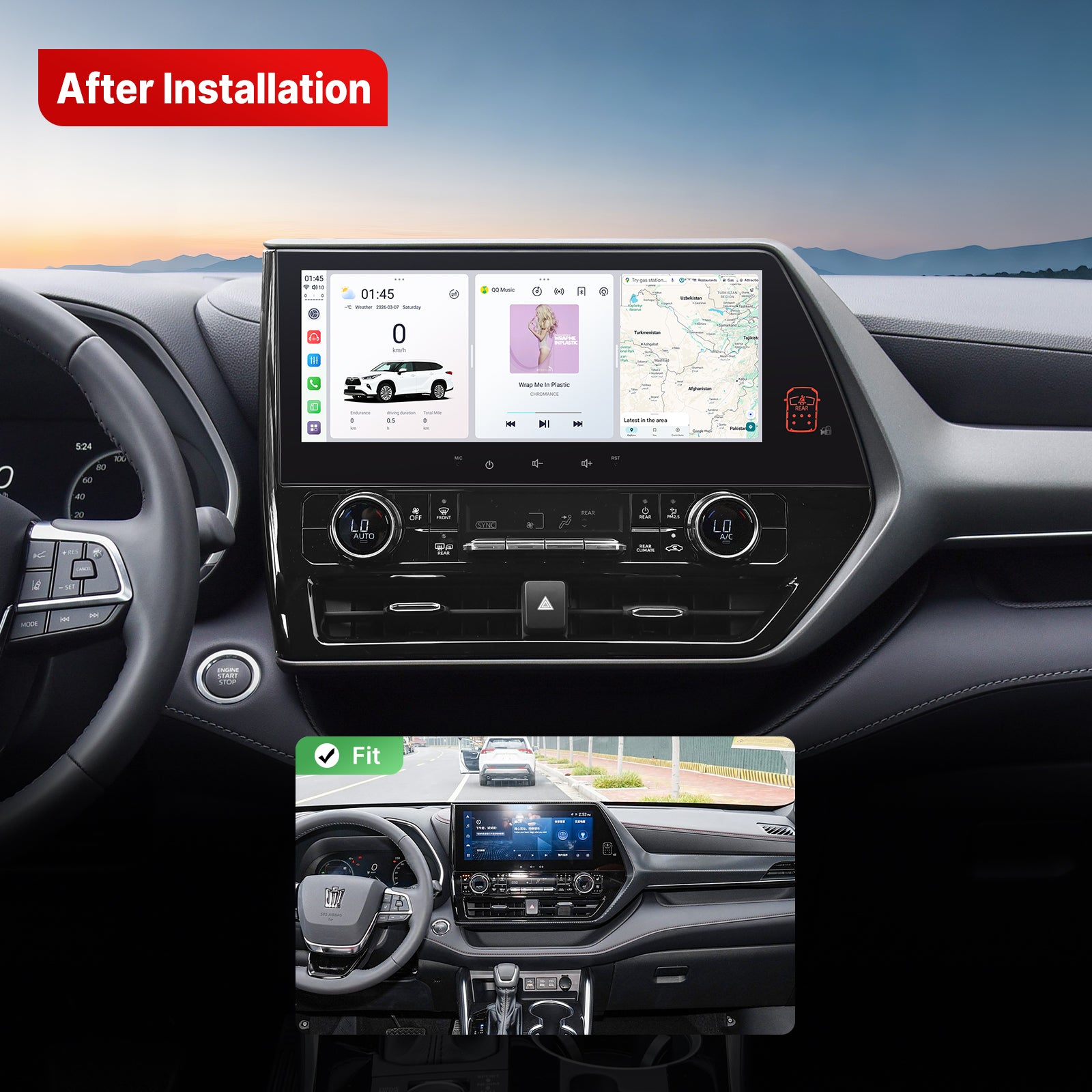 12.3" Smart Car Screen | Toyota Highlander 2021-2026