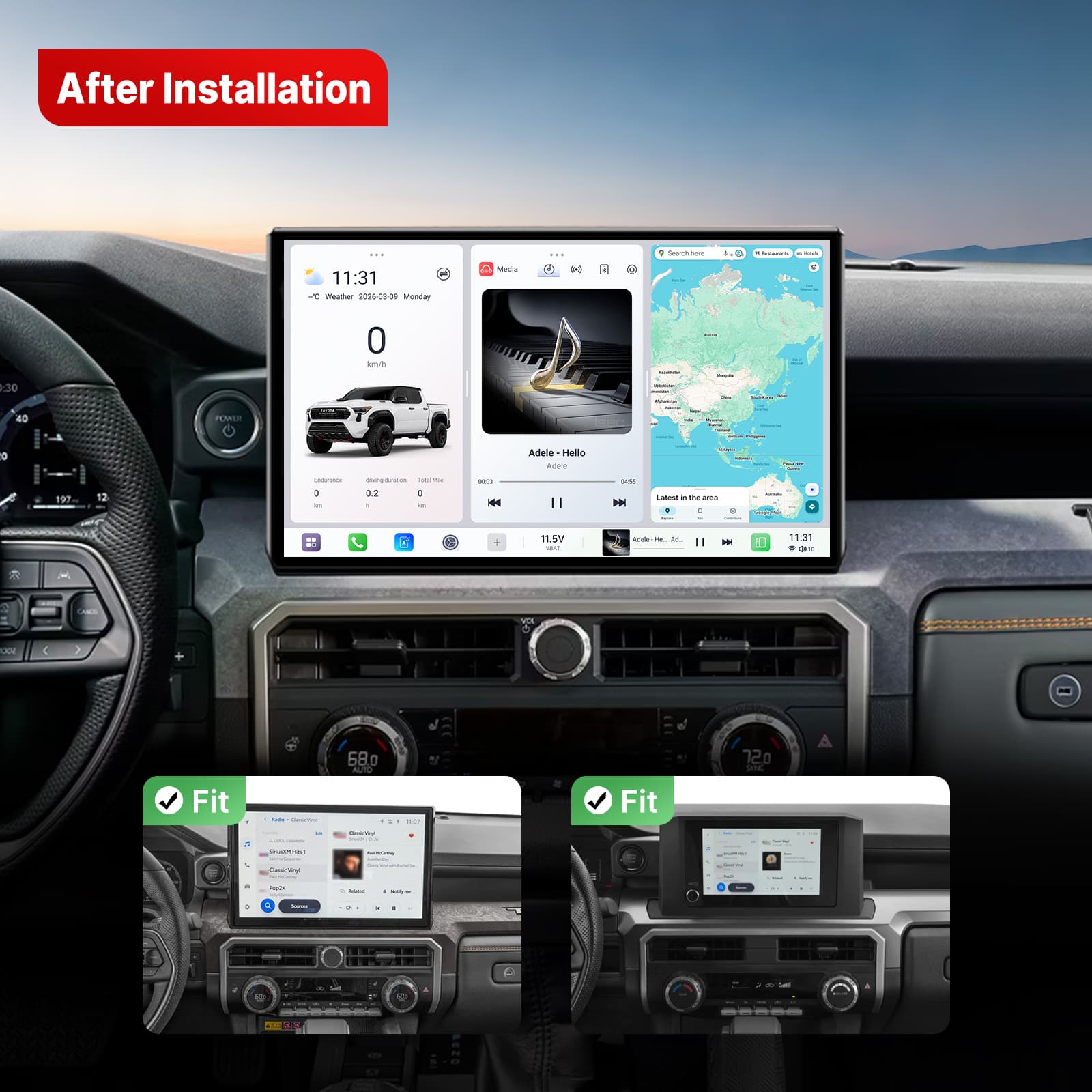 Youducar 14.6-Inch Android Head Unit for Toyota Tacoma 2024 | Giant Touchscreen with Wireless CarPlay & Android Auto