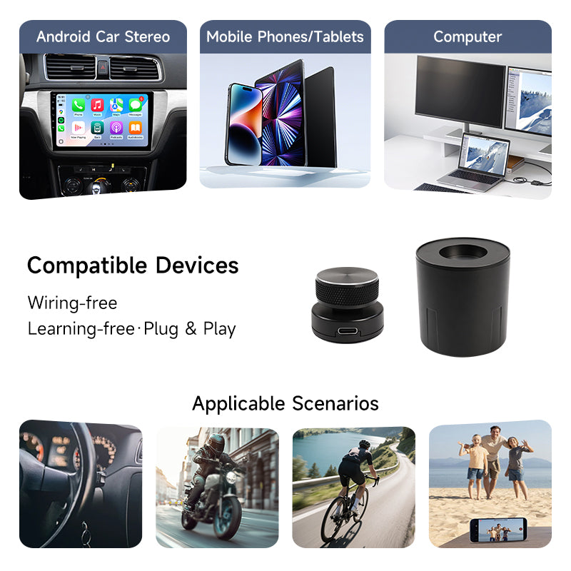 YD009 Universal Portable Bluetooth Steering WheelControlButtonsMulti Function Wireless Remote For Car Radio DVDPlayerUpgrade Product page