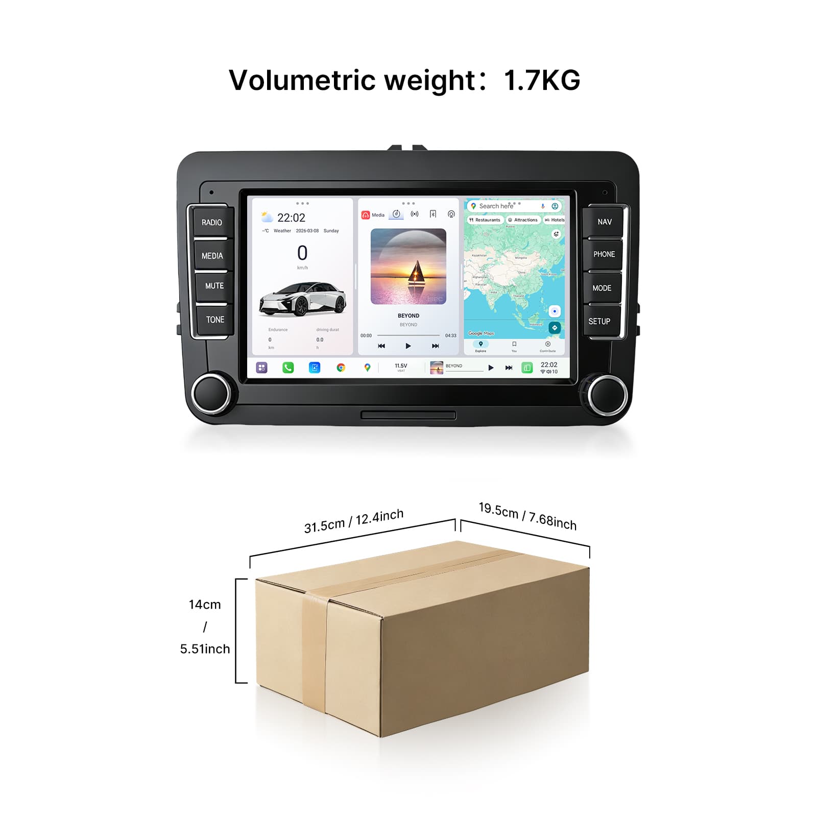 Youducar 7 Inch Dual Knob Style (Version A) Android Head Unit | Universal Volkswagen Car Stereo