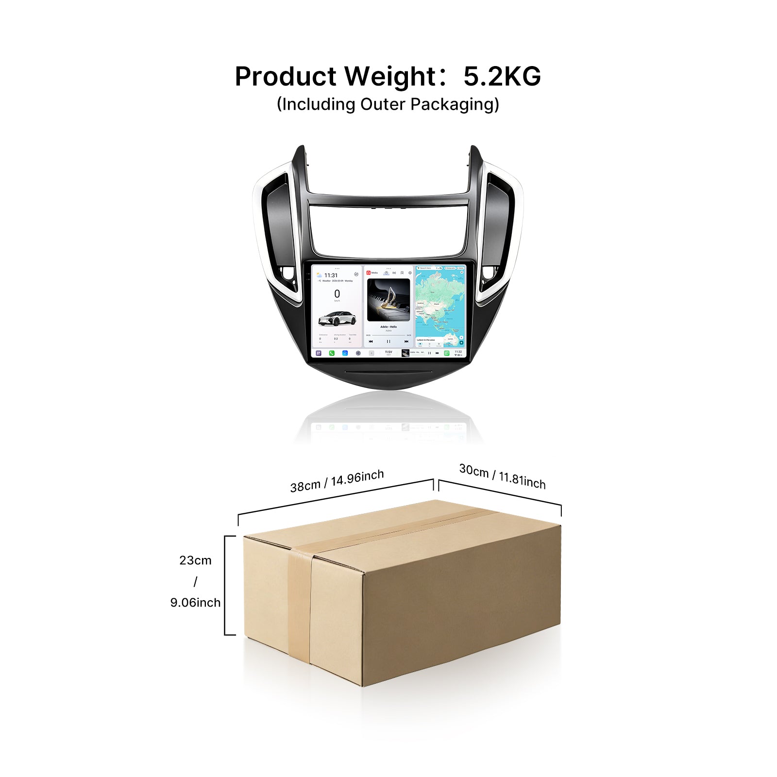 Youducar 9.5 Inch Car Screen With Frame for Chevrolet Trax 2014-2016