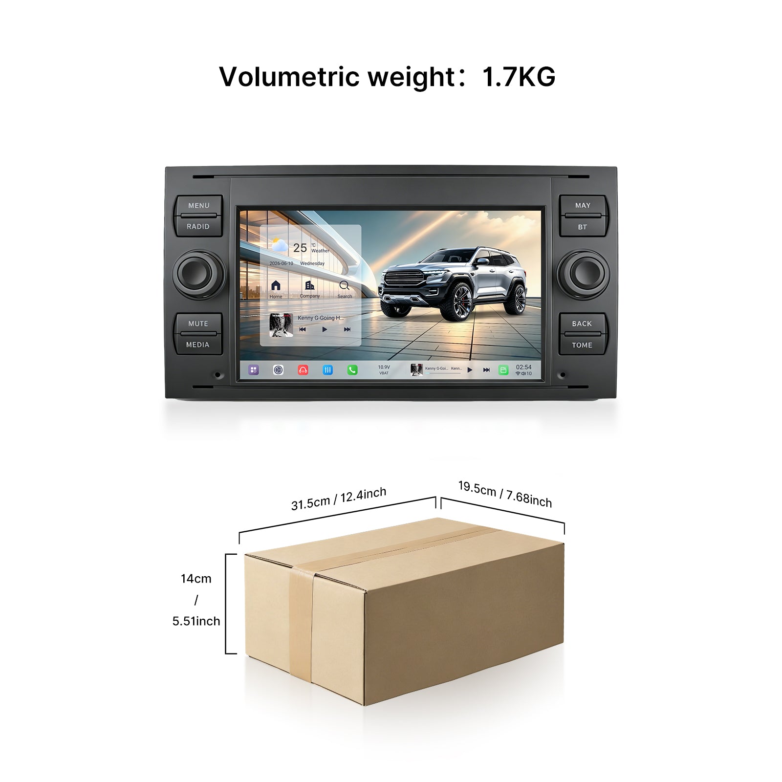 Youducar 7 Inch Universal Car Stereo, Double Din Touch Screen Radio for Ford Universal Models