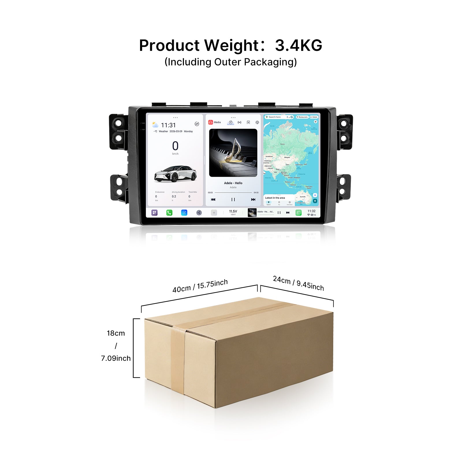 Youducar 9.5" Android Touch Screen Car Stereo for Kia Borrego Mohave 2017 Wireless CarPlay GPS Navigation