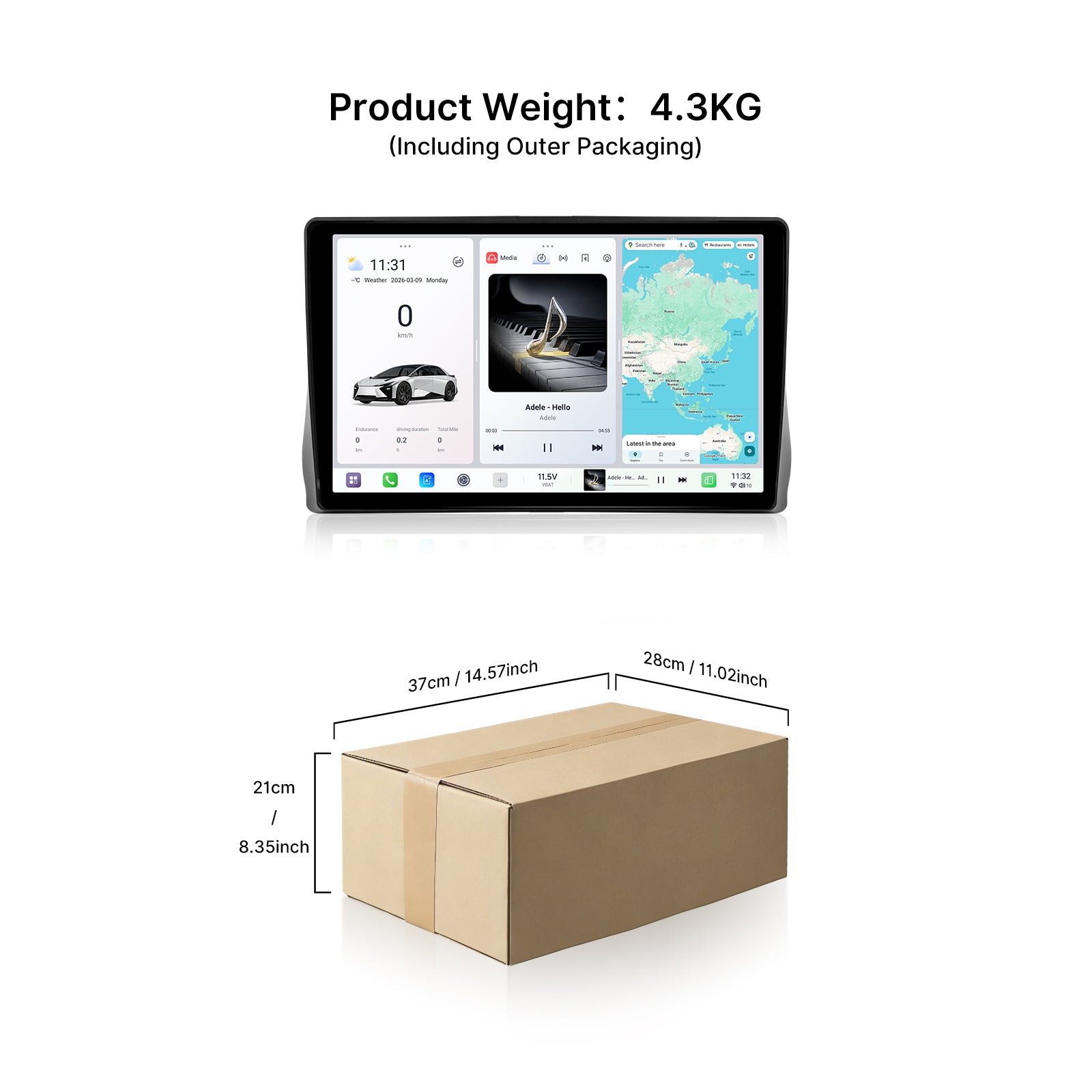 Youducar 10.36'' HD Android Display + Dash Frame for Toyota Wish 2010-2018, Wireless CarPlay & Android Auto Upgrade