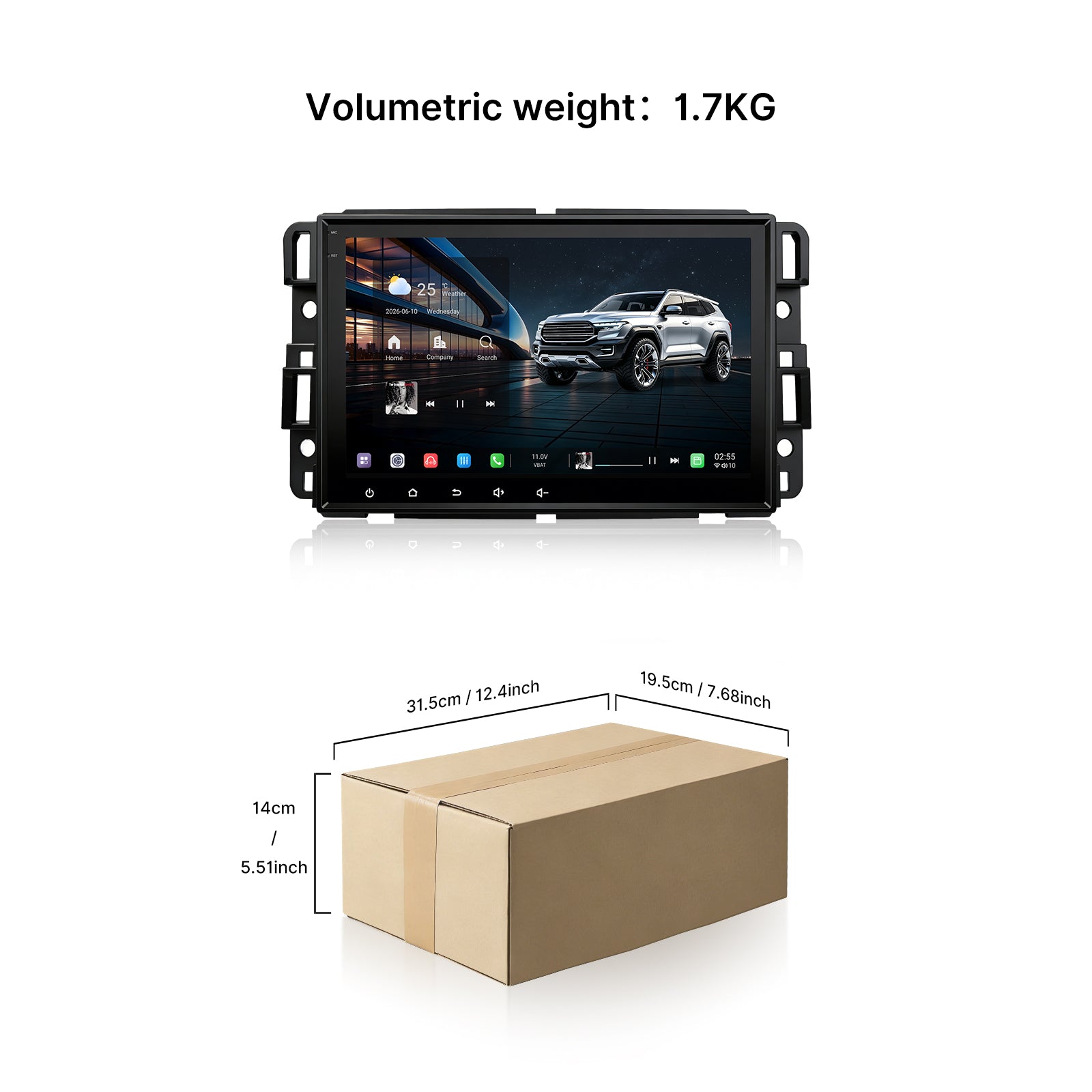 Youducar Universal 8 Inch HD Touch Screen Car Head Unit, Stereo Player for GMC